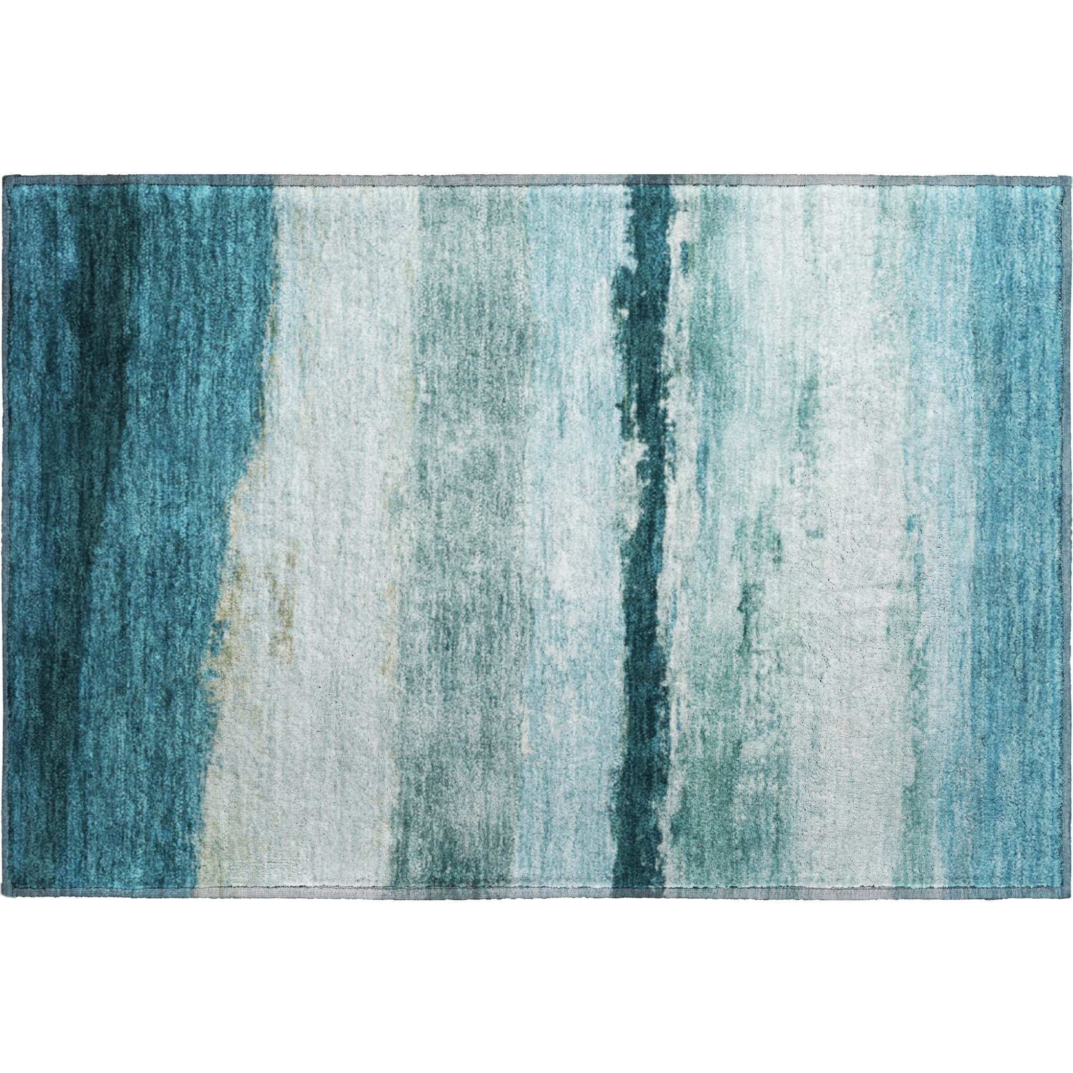 Lucerne Machine Washable Transitional Teal Rug 1'8" x 2'6" #shape_Rectangle