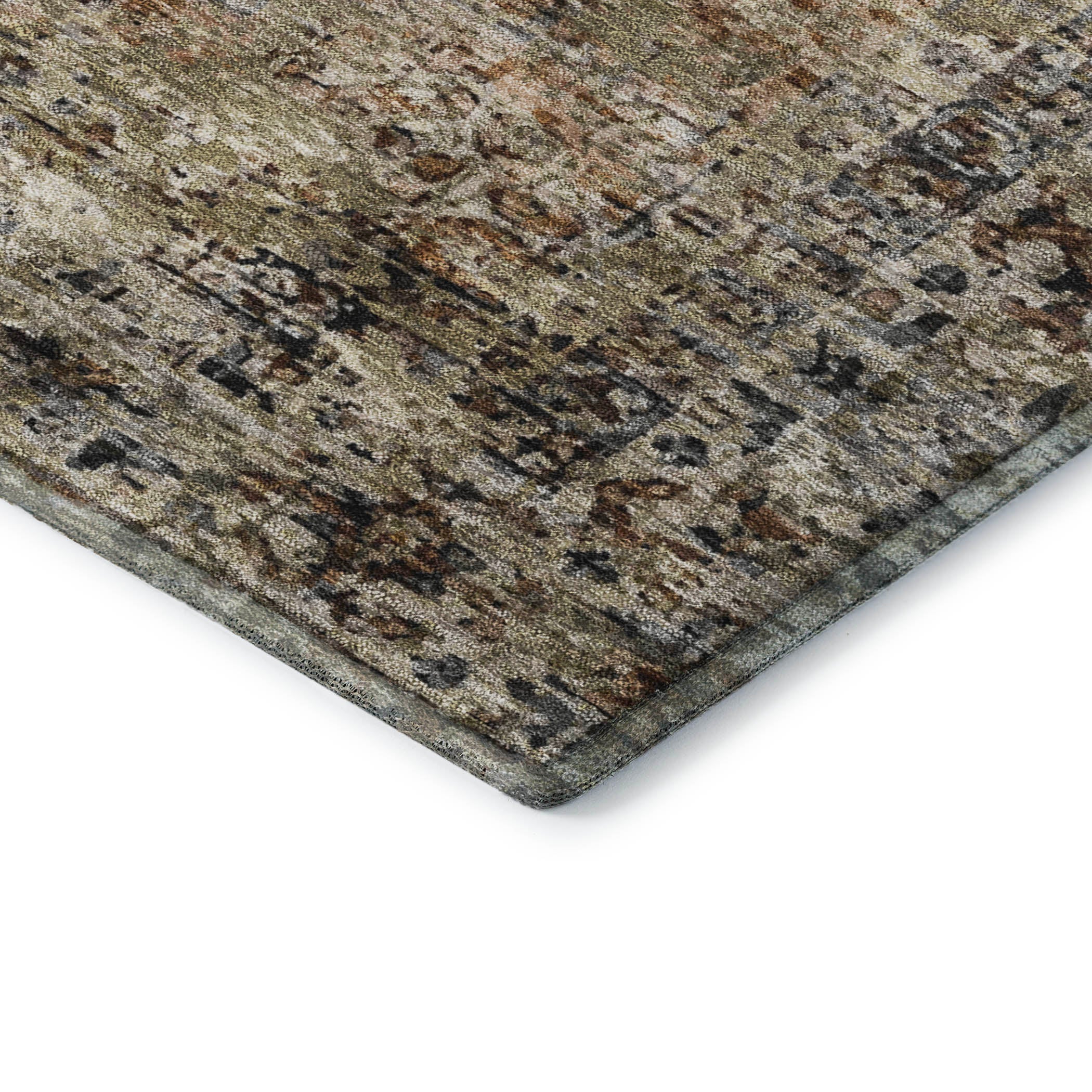 Bangkok Machine Washable Traditional Copper Orange Rug 1'8" x 2'6" #shape_Rectangle