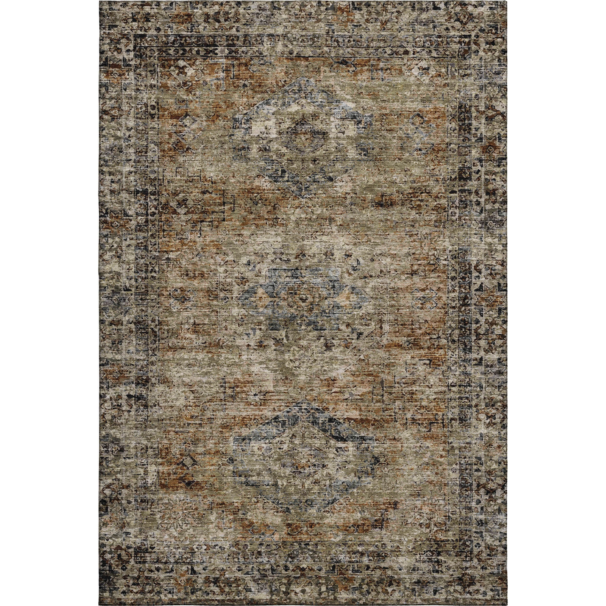 Bangkok Machine Washable Traditional Copper Orange Rug 2'6" x 3'10" #shape_Rectangle
