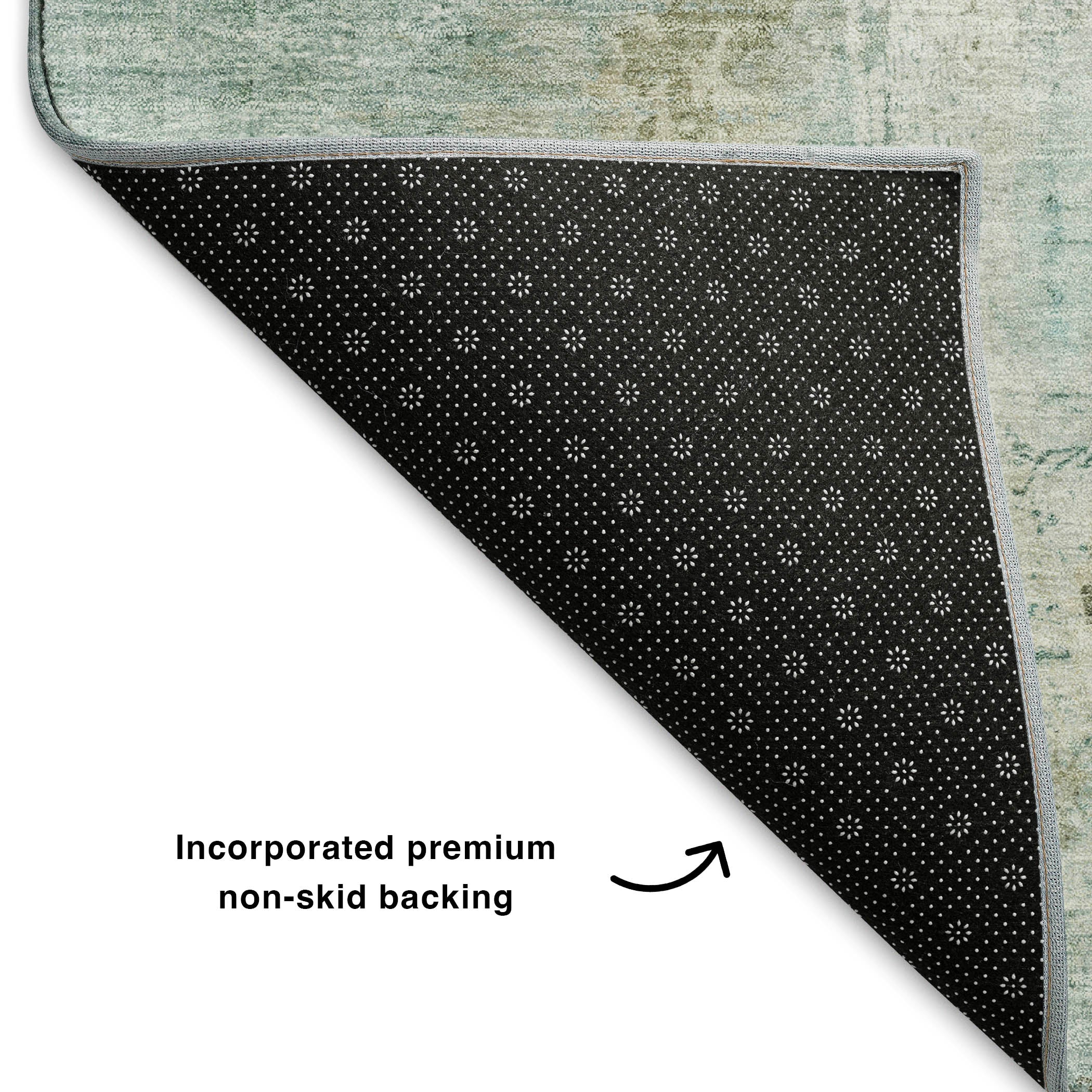 Queenstown Machine Washable Transitional Sage Green Rug 1'8" x 2'6" #shape_Rectangle