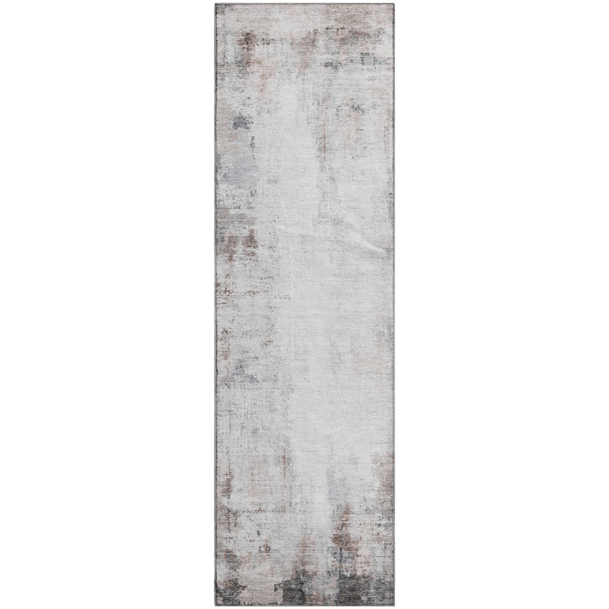 Queenstown Machine Washable Transitional Taupe Brown Rug 2'3" x 7'6" #shape_Runner