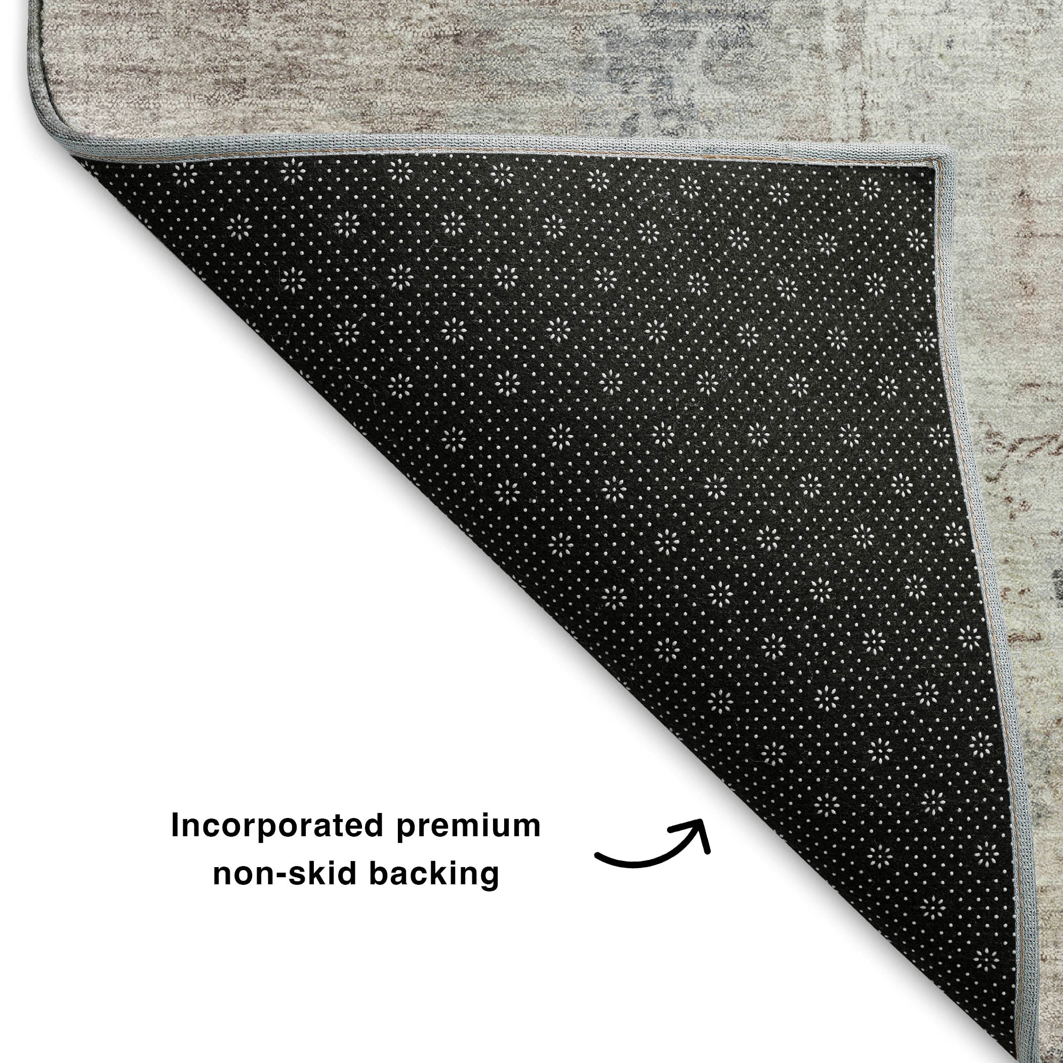 Queenstown Machine Washable Transitional Taupe Brown Rug 1'8" x 2'6" #shape_Rectangle