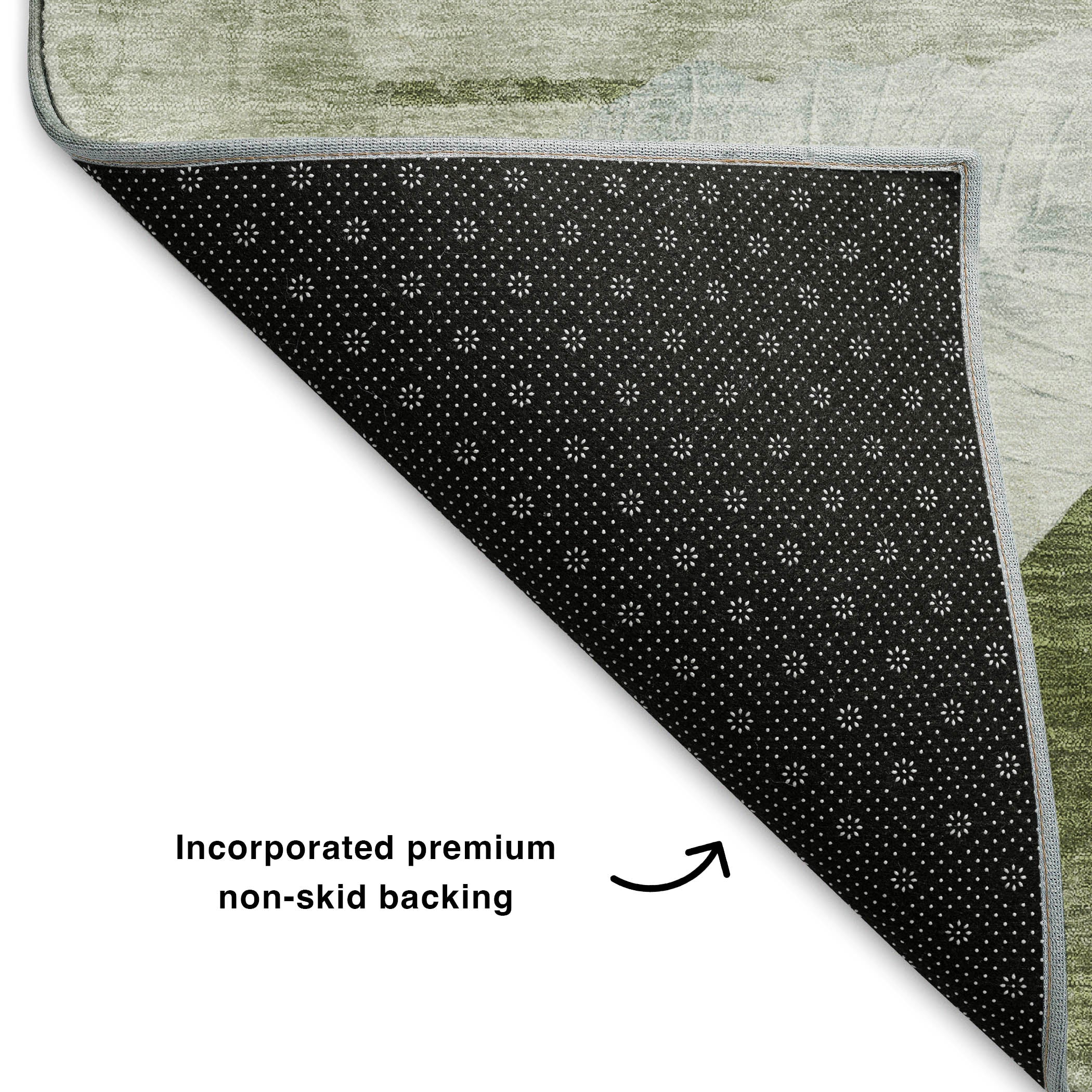 Santorini Machine Washable Transitional Aloe Green Rug 1'8" x 2'6" #shape_Rectangle