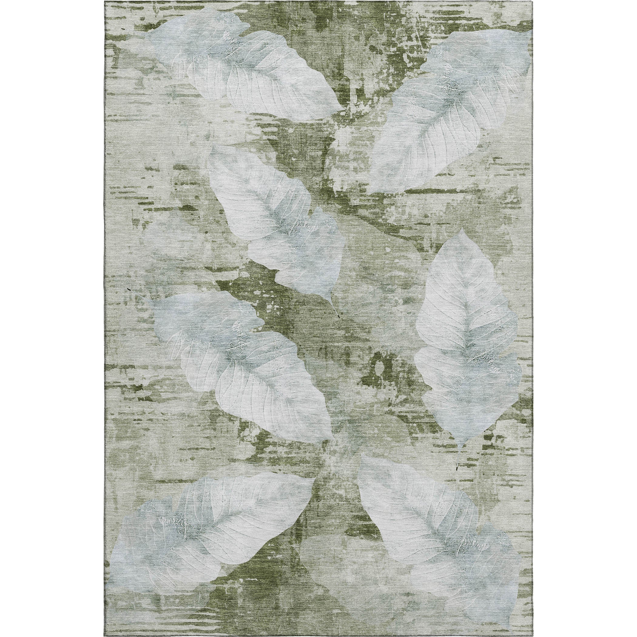 Santorini Machine Washable Transitional Aloe Green Rug 2'6" x 3'10" #shape_Rectangle