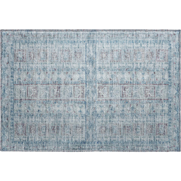 Colombo Machine Washable Transitional Blue Rug 1'8" x 2'6"