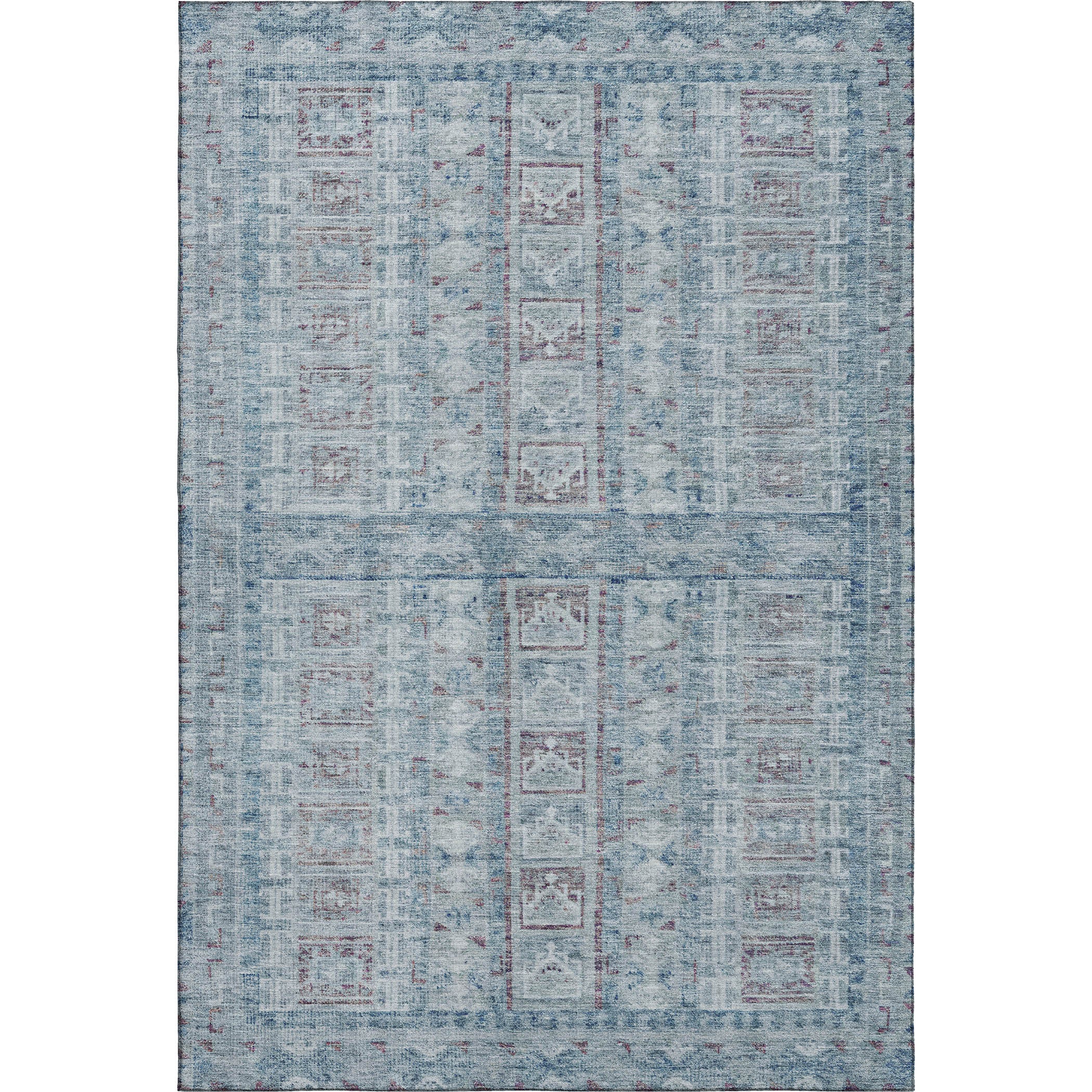Colombo Machine Washable Transitional Blue Rug 2'6" x 3'10" #shape_Rectangle