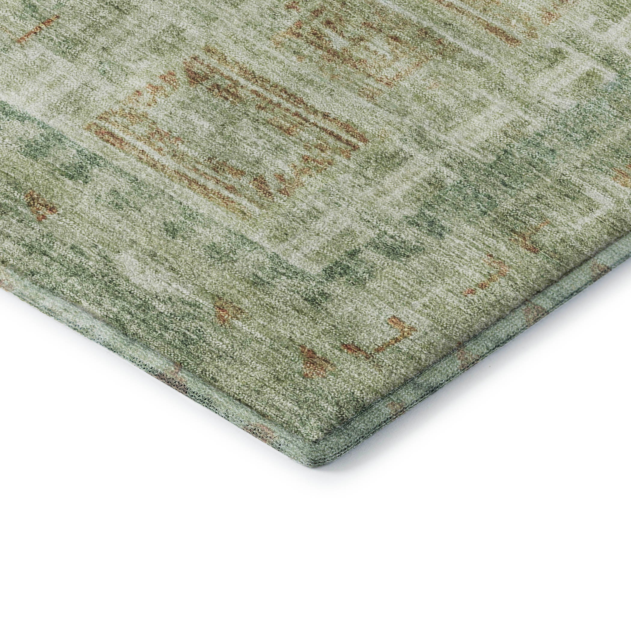 Colombo Machine Washable Transitional Green Rug 1'8" x 2'6" #shape_Rectangle