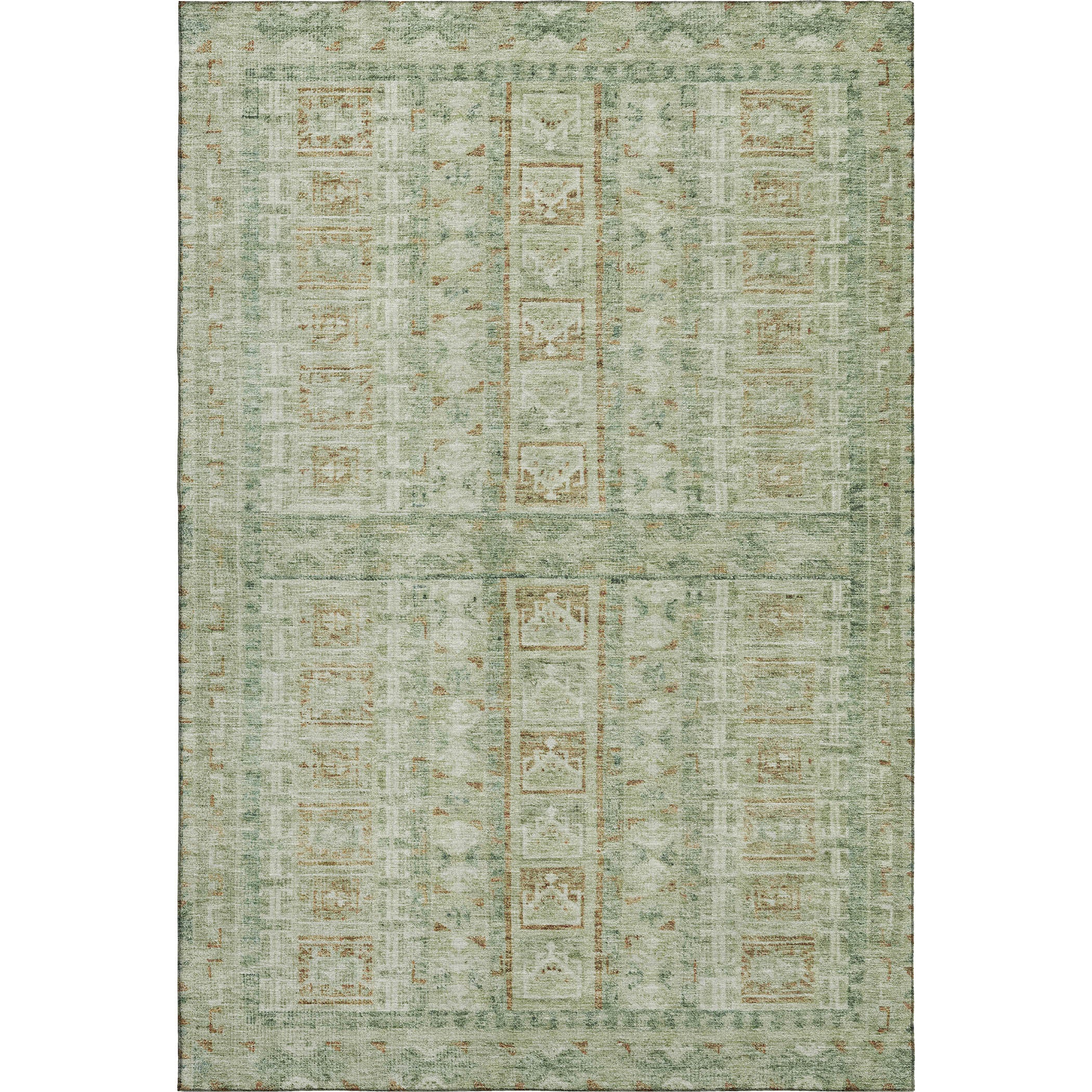 Colombo Machine Washable Transitional Green Rug 2'6" x 3'10" #shape_Rectangle
