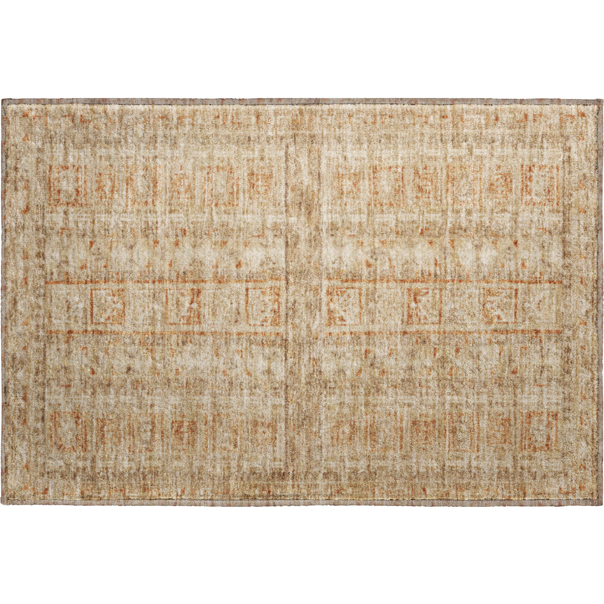 Colombo Machine Washable Transitional Paprika Orange Rug 1'8" x 2'6" #shape_Rectangle