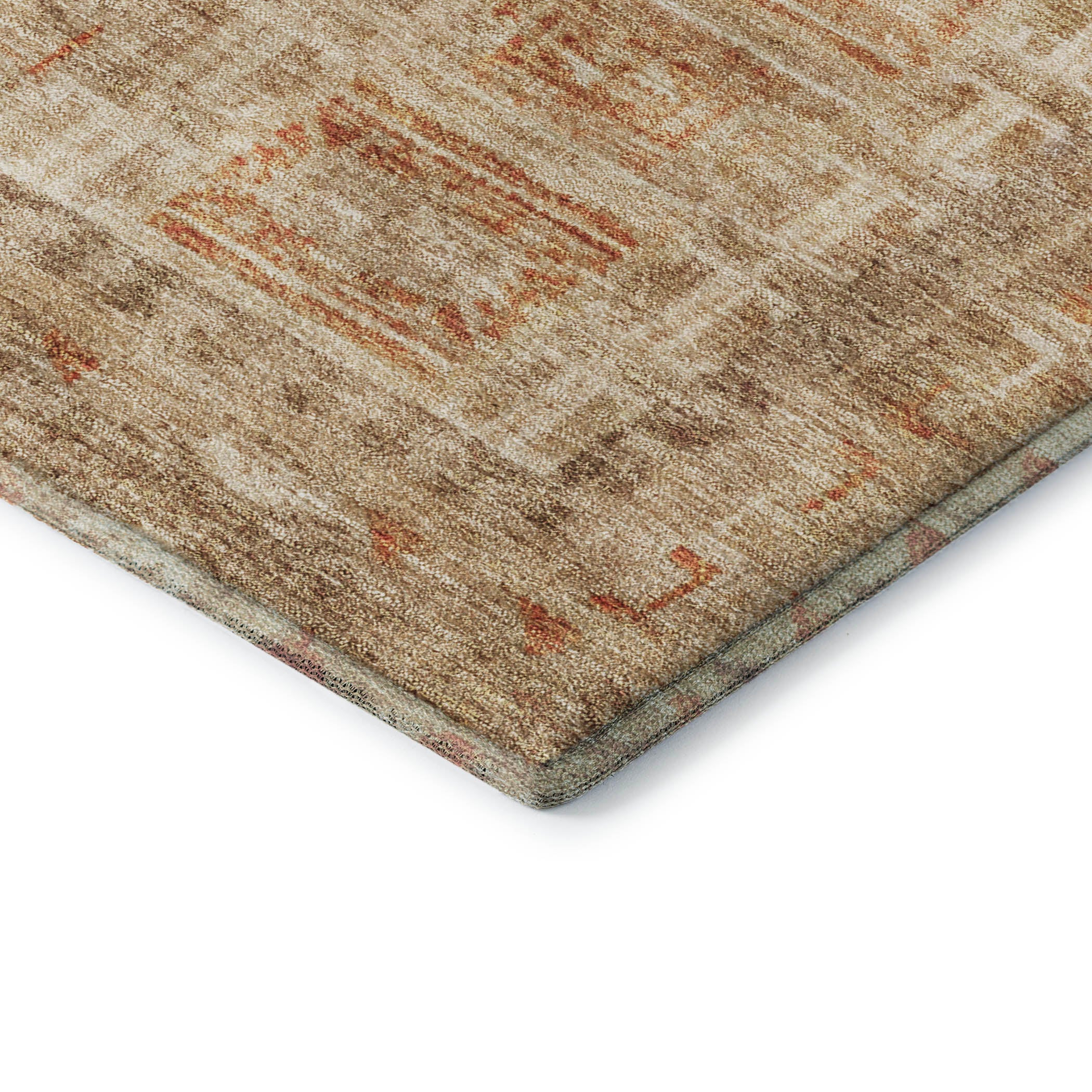 Colombo Machine Washable Transitional Paprika Orange Rug 1'8" x 2'6" #shape_Rectangle