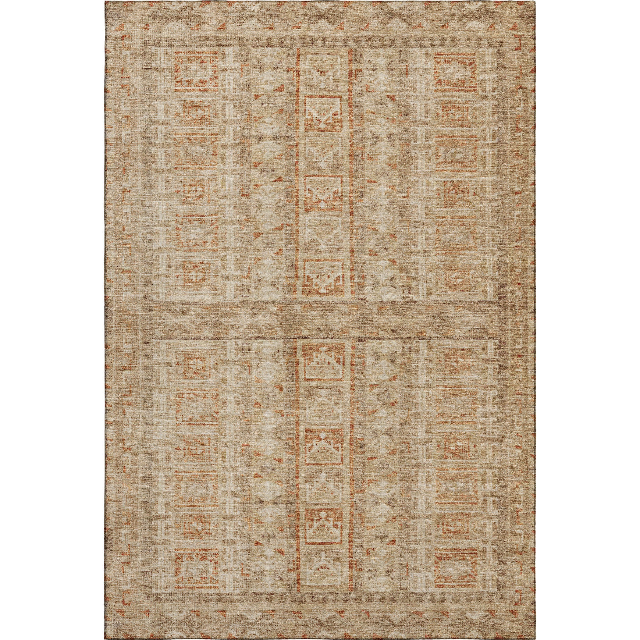 Colombo Machine Washable Transitional Paprika Orange Rug 2'6" x 3'10" #shape_Rectangle