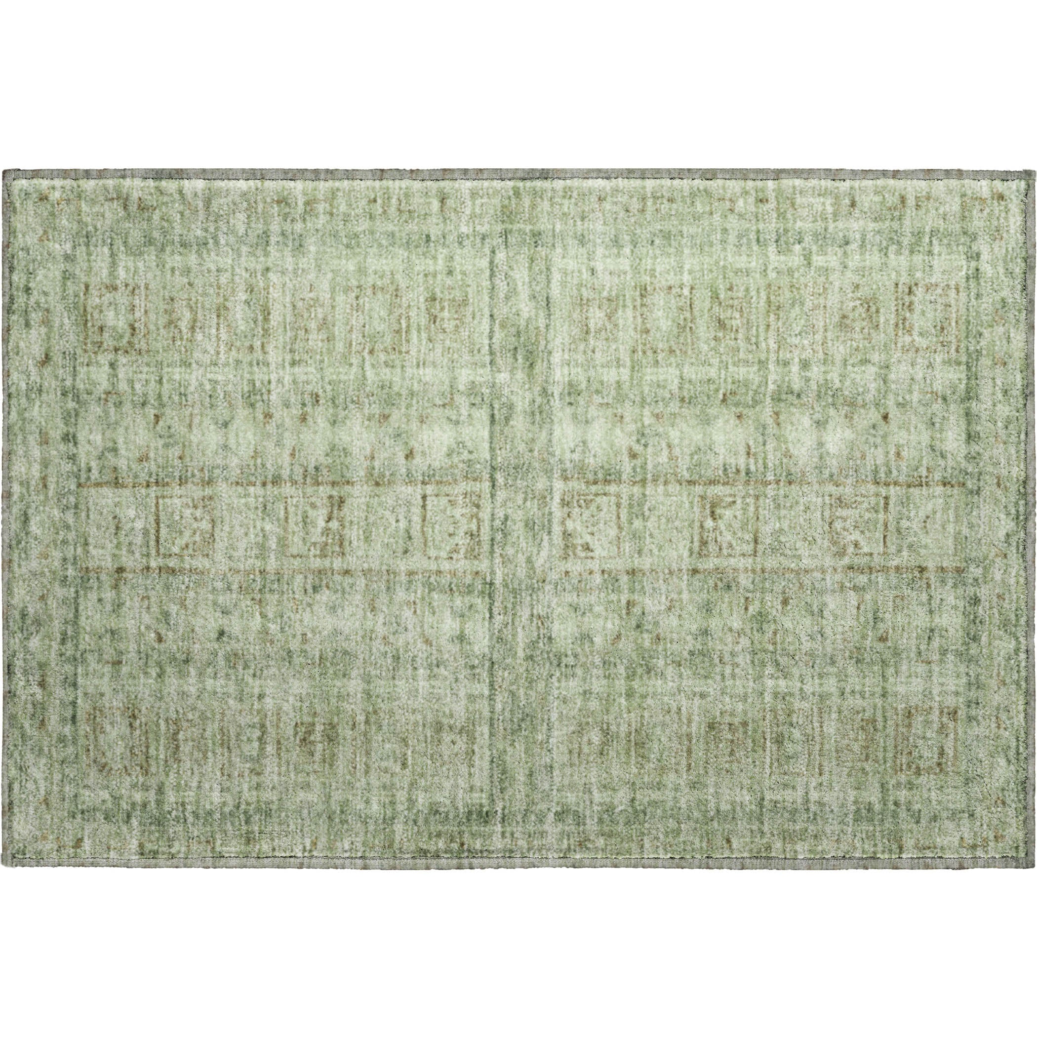 Colombo Machine Washable Transitional Sage Green Rug 1'8" x 2'6" #shape_Rectangle