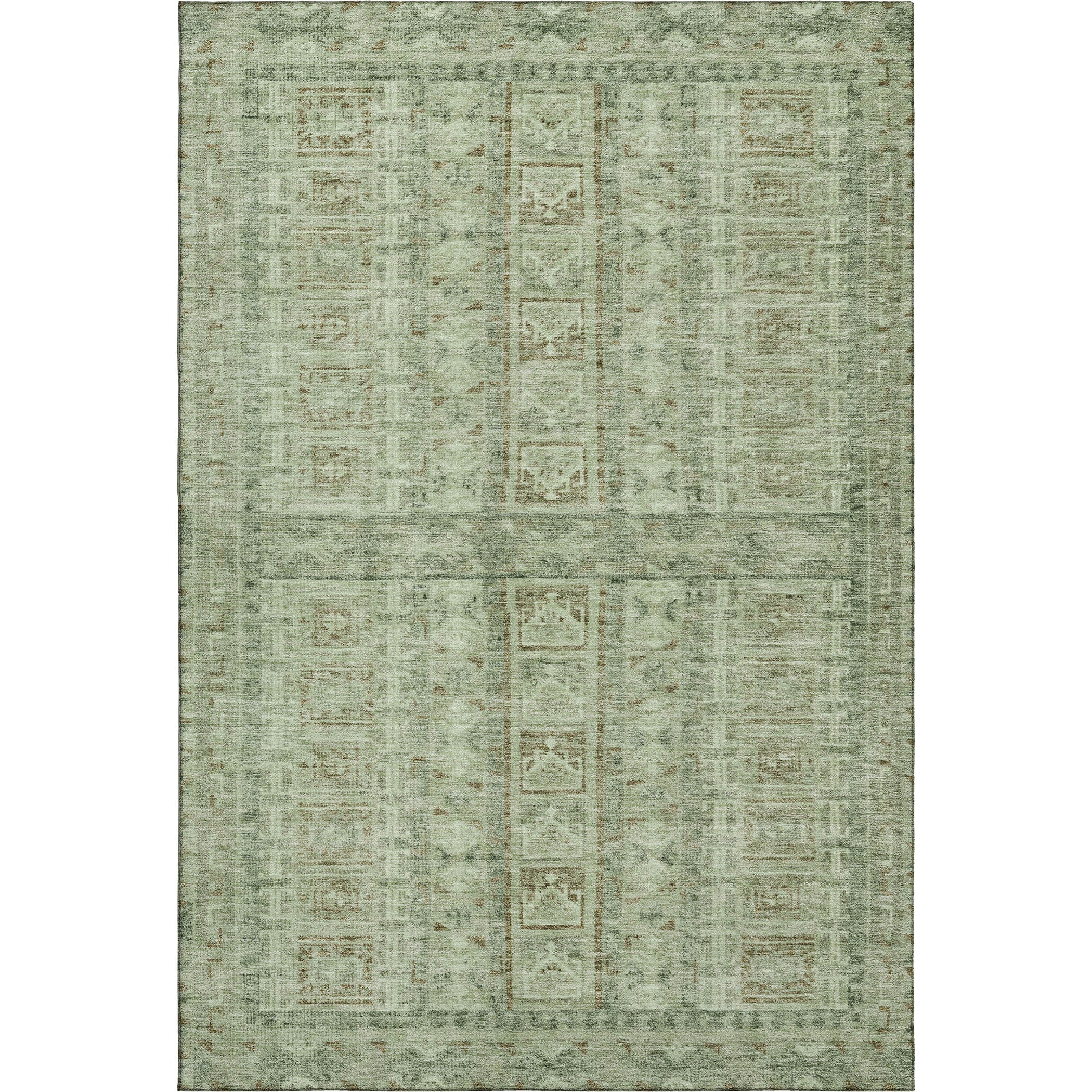 Colombo Machine Washable Transitional Sage Green Rug 2'6" x 3'10" #shape_Rectangle