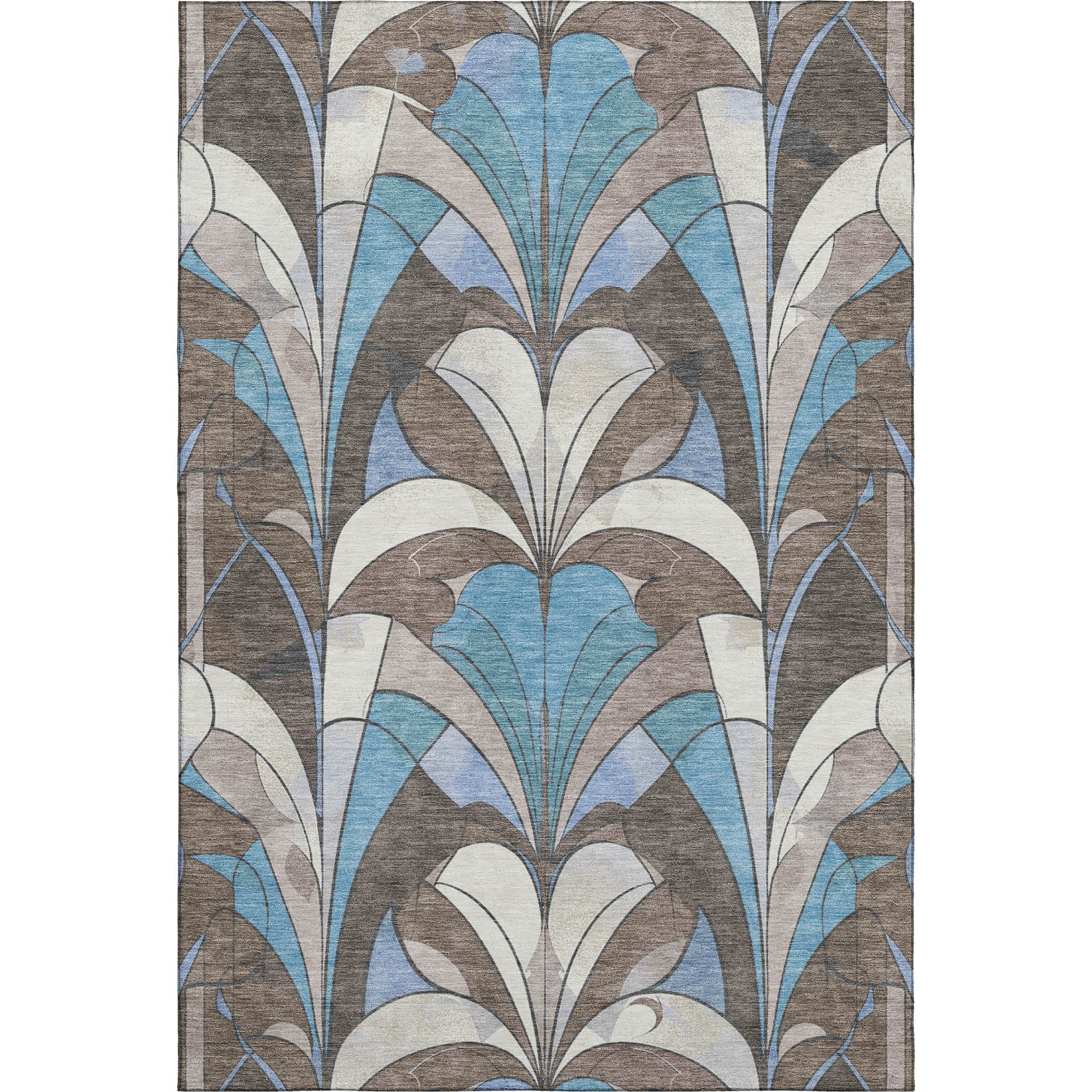 Kotor Machine Washable Transitional Brown Rug 2'6" x 3'10" #shape_Rectangle