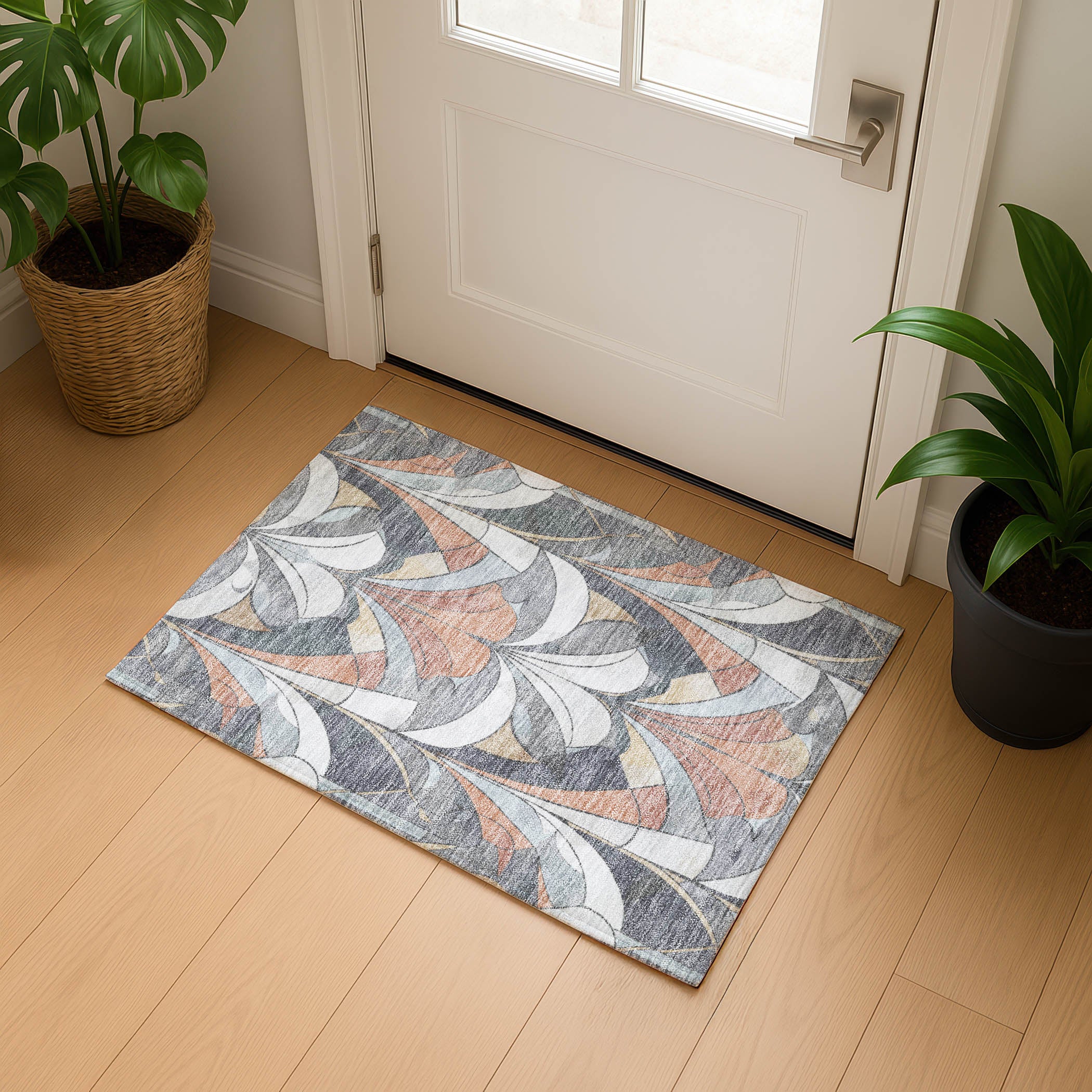 Kotor Machine Washable Transitional Gray Rug 1'8" x 2'6" #shape_Rectangle