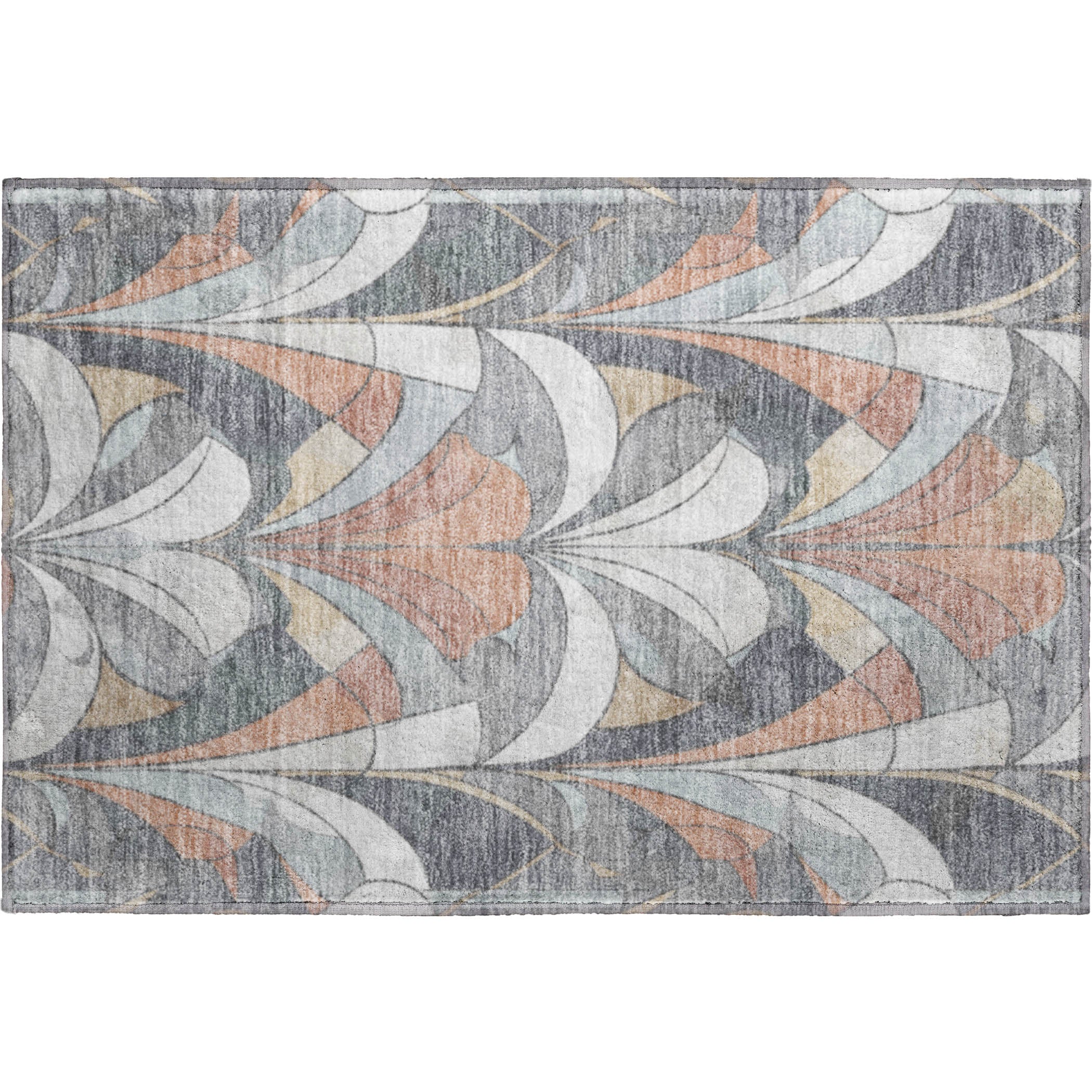 Kotor Machine Washable Transitional Gray Rug 1'8" x 2'6" #shape_Rectangle