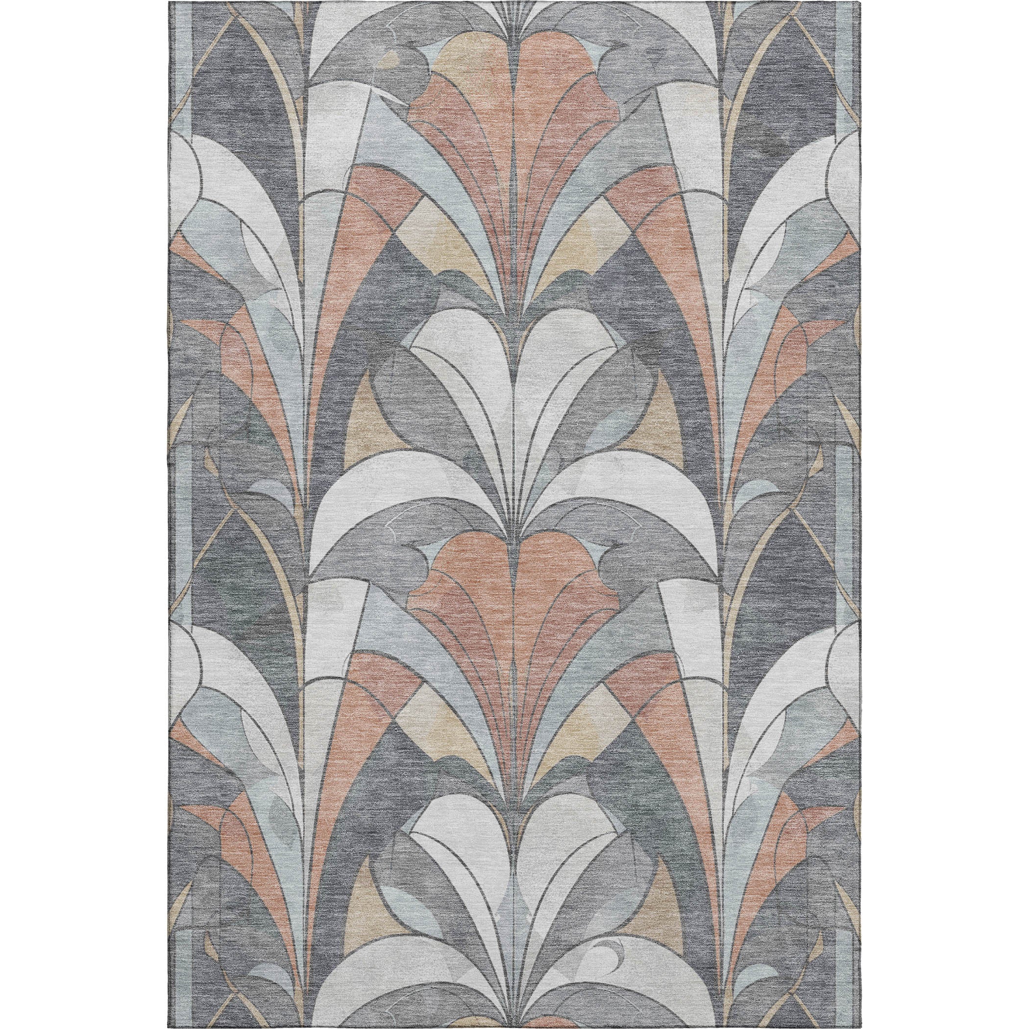 Kotor Machine Washable Transitional Gray Rug 2'6" x 3'10" #shape_Rectangle