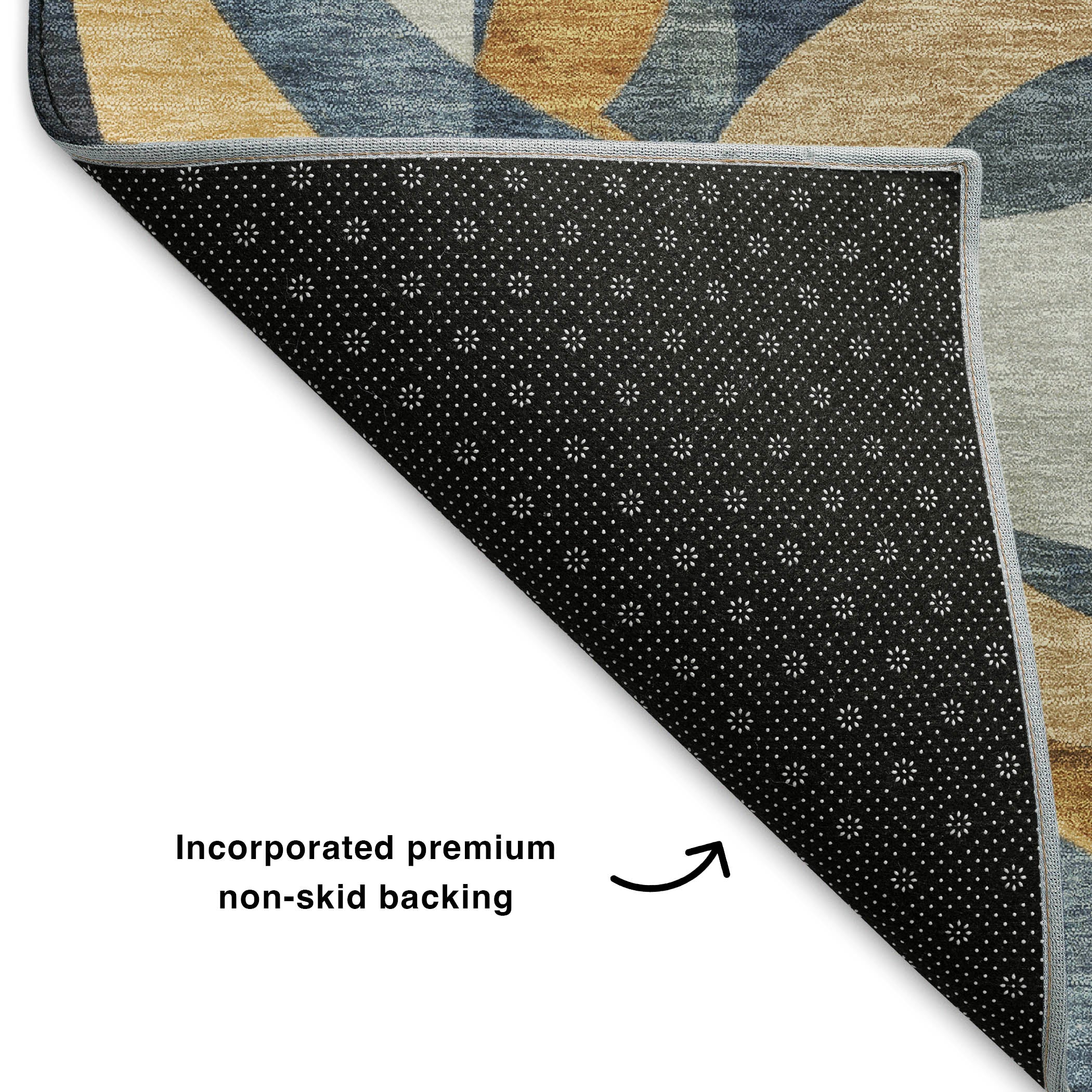Seoul Machine Washable Transitional Blue Rug 1'8" x 2'6" #shape_Rectangle