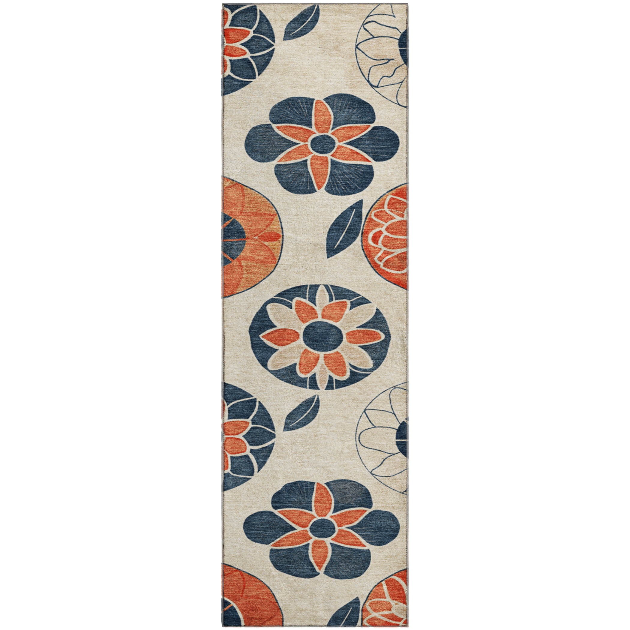 Bogota Machine Washable Transitional Beige Brown Rug 2'3" x 7'6" #shape_Runner