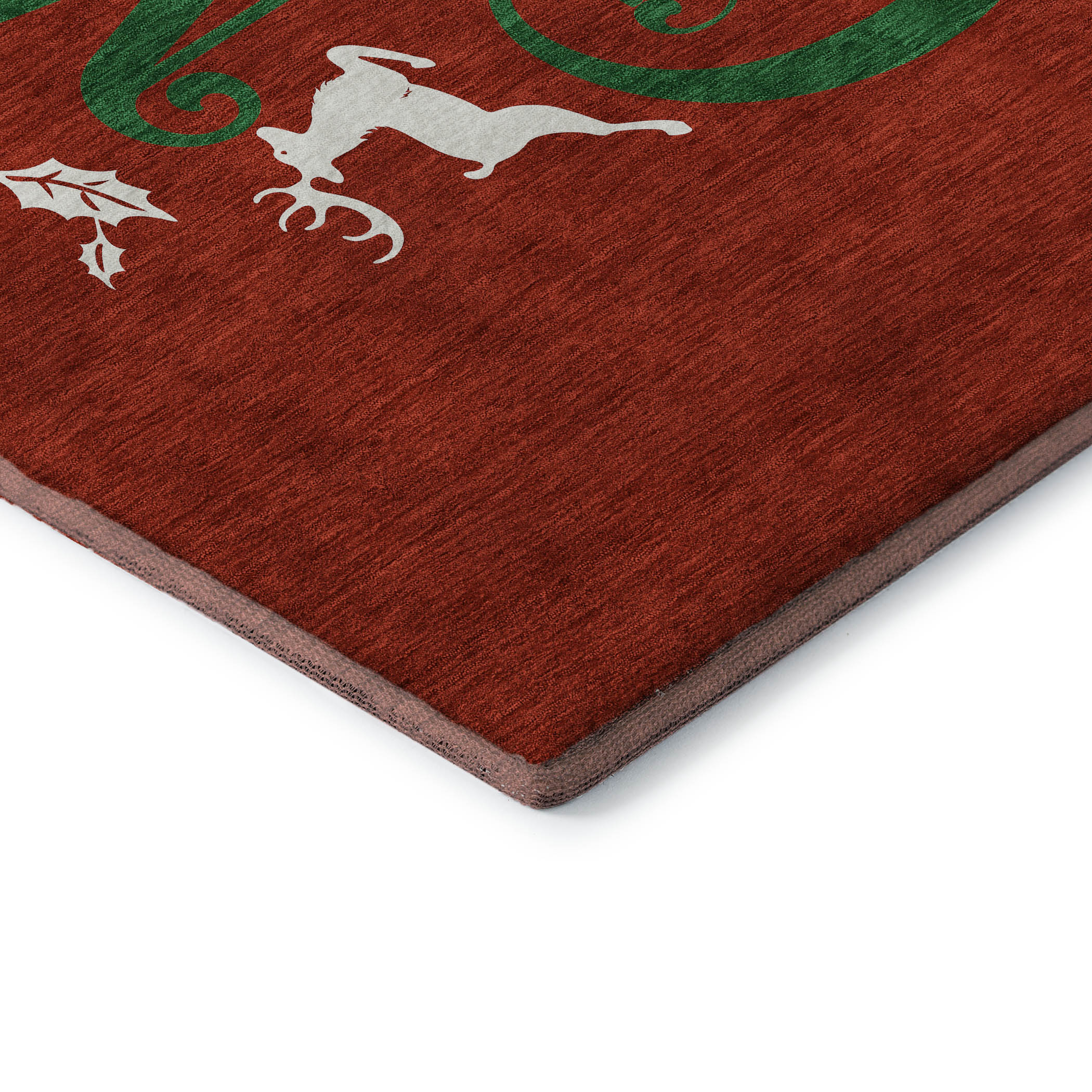 Bogota Machine Washable Holiday Ruby Red Rug 1'8" x 2'6" #shape_Rectangle