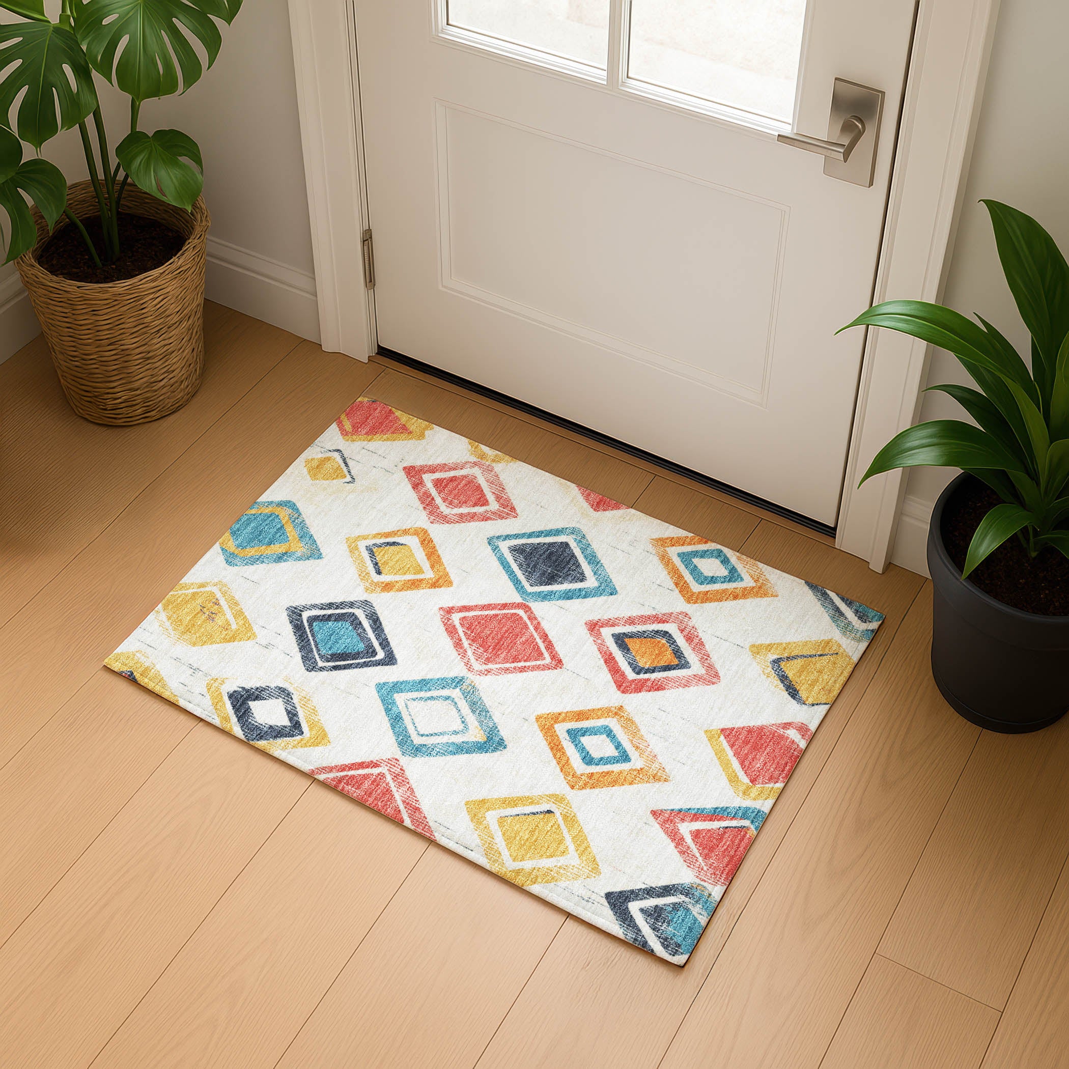 Lucerne Machine Washable Transitional Ivory Rug 1'8" x 2'6" #shape_Rectangle