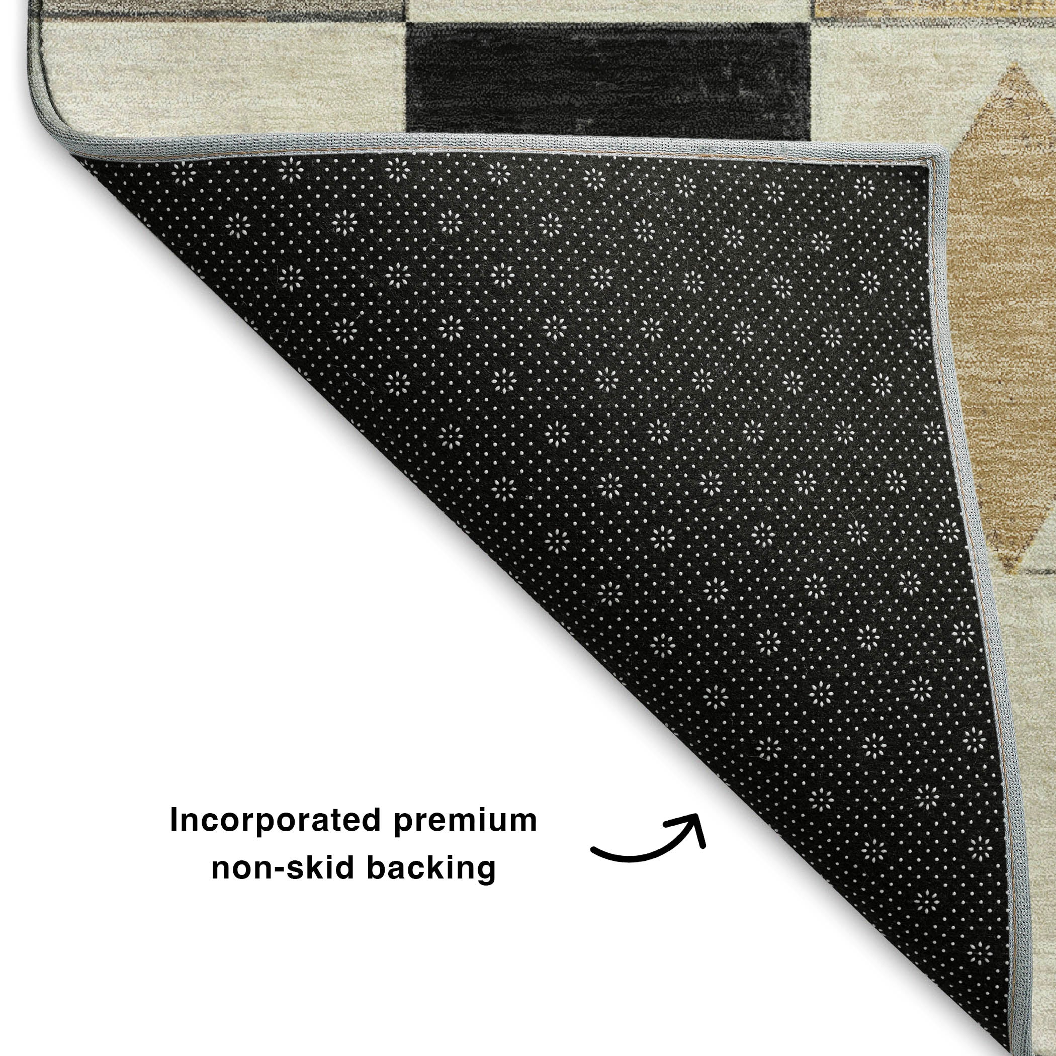 Istanbul Machine Washable Transitional Black Rug 1'8" x 2'6" #shape_Rectangle