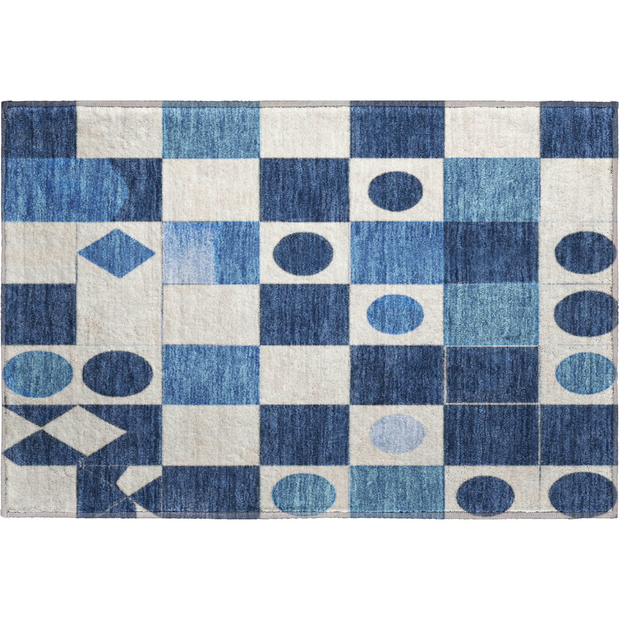 Istanbul Machine Washable Transitional Blue Rug 1'8" x 2'6" #shape_Rectangle
