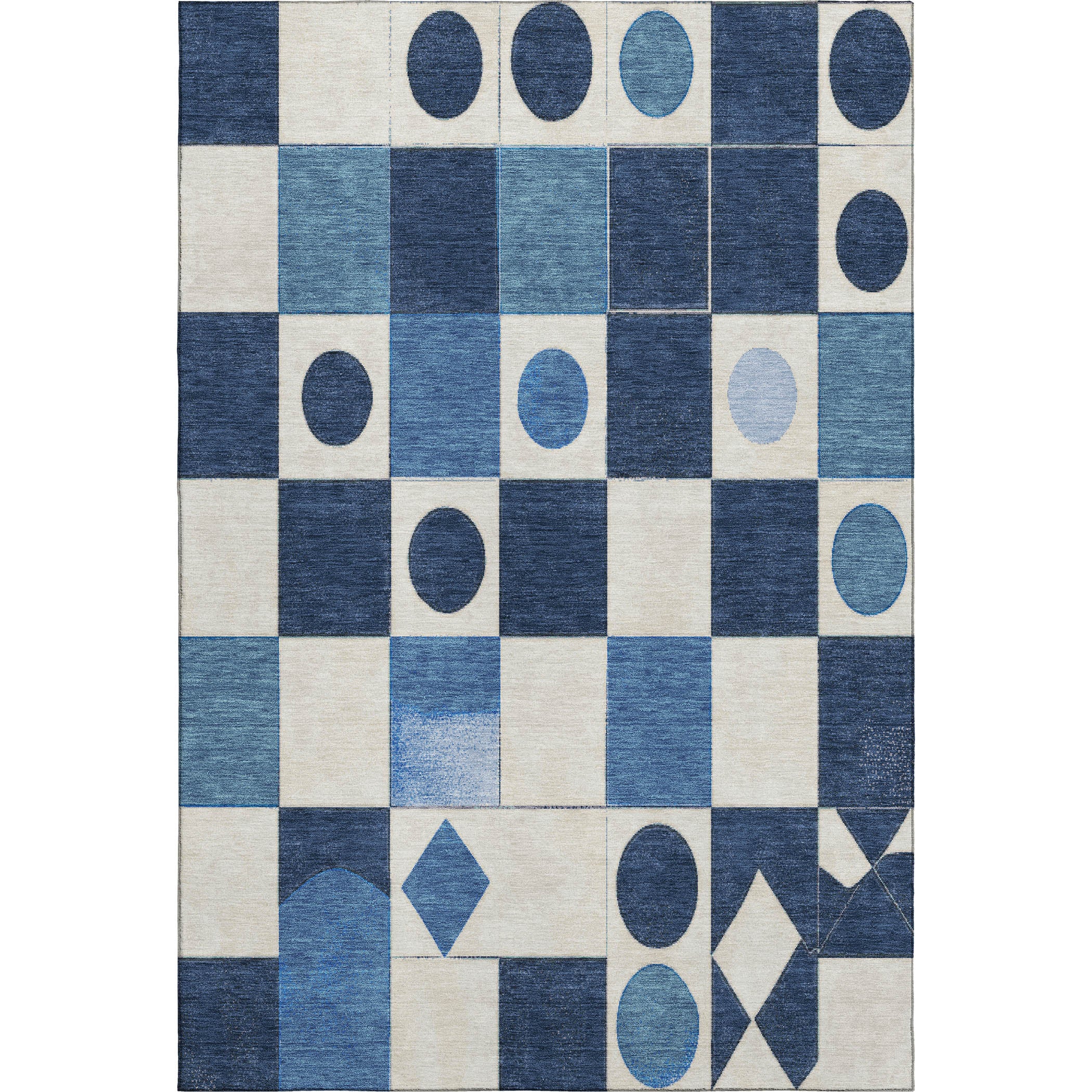 Istanbul Machine Washable Transitional Blue Rug 2'6" x 3'10" #shape_Rectangle