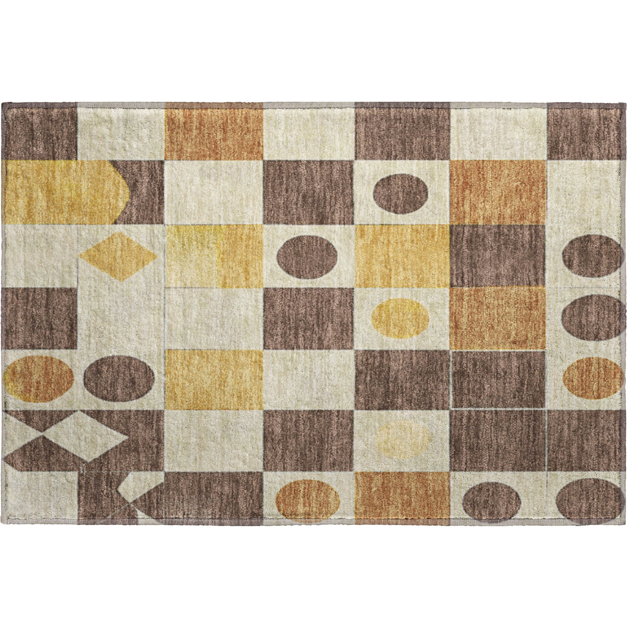 Istanbul Machine Washable Transitional Brown Rug 1'8" x 2'6" #shape_Rectangle