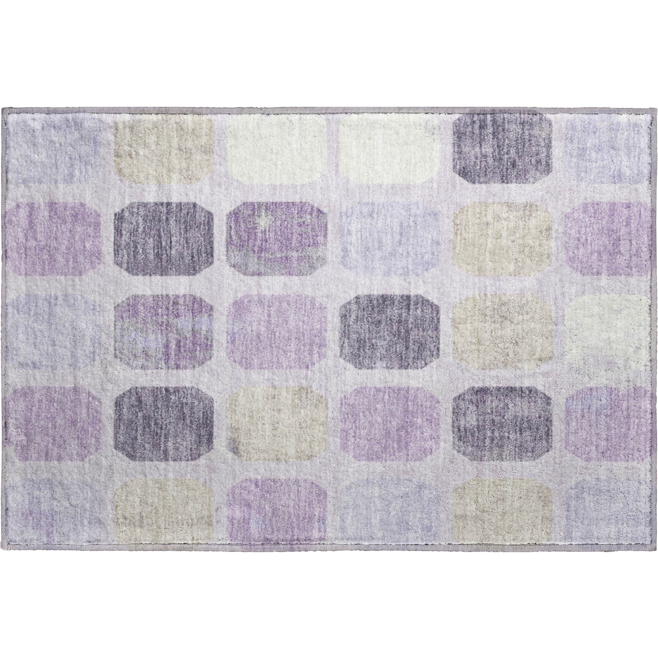 Dublin Machine Washable Transitional Lavender Purple Rug 1'8" x 2'6" #shape_Rectangle
