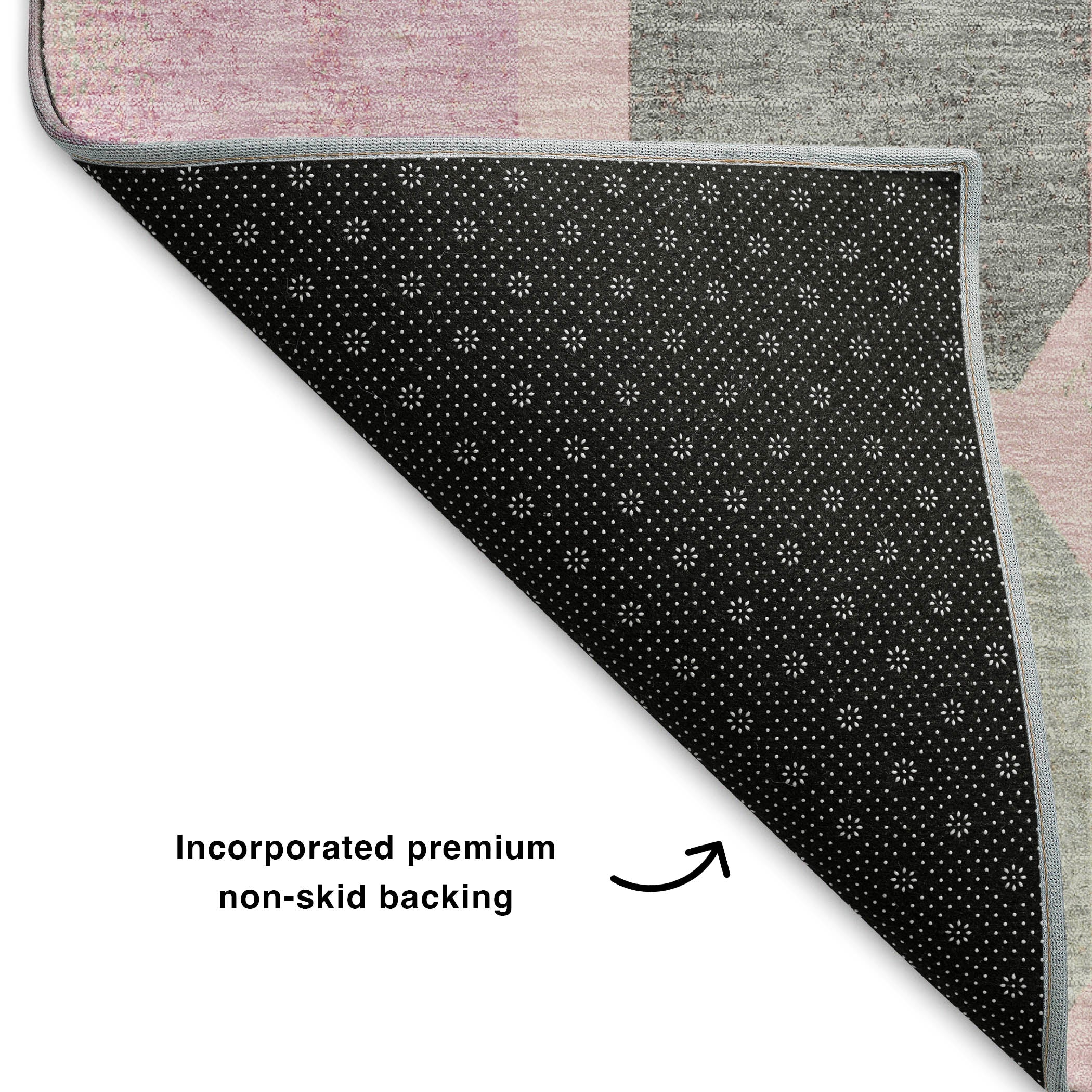Dublin Machine Washable Transitional Pink Rug 1'8" x 2'6" #shape_Rectangle