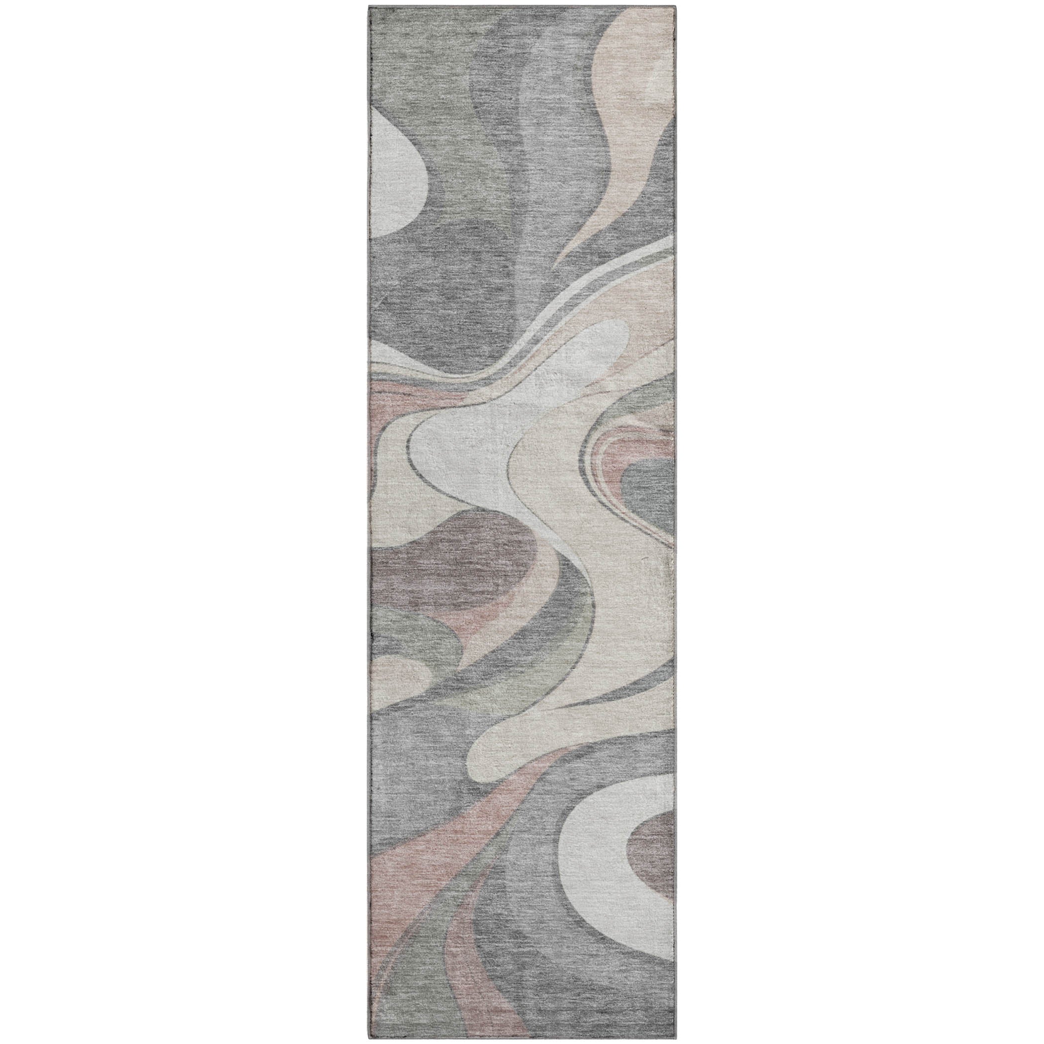 Reykjavik Machine Washable Transitional Beige Brown Rug 2'3" x 7'6" #shape_Runner