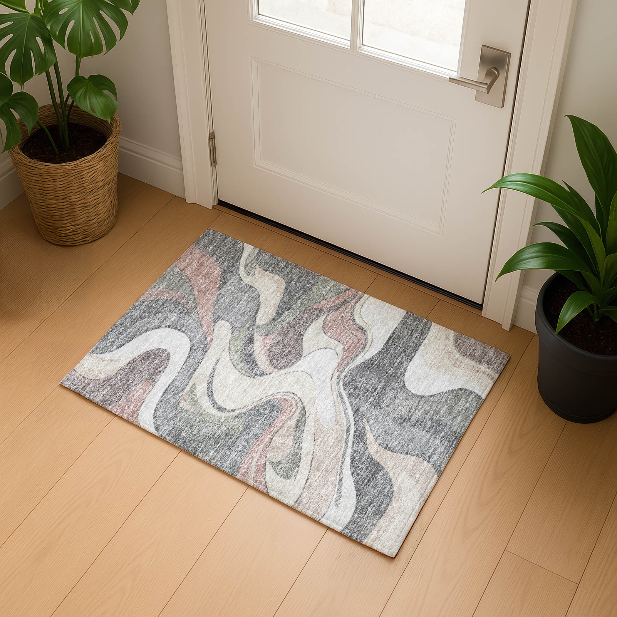 Reykjavik Machine Washable Transitional Beige Brown Rug 1'8" x 2'6" #shape_Rectangle