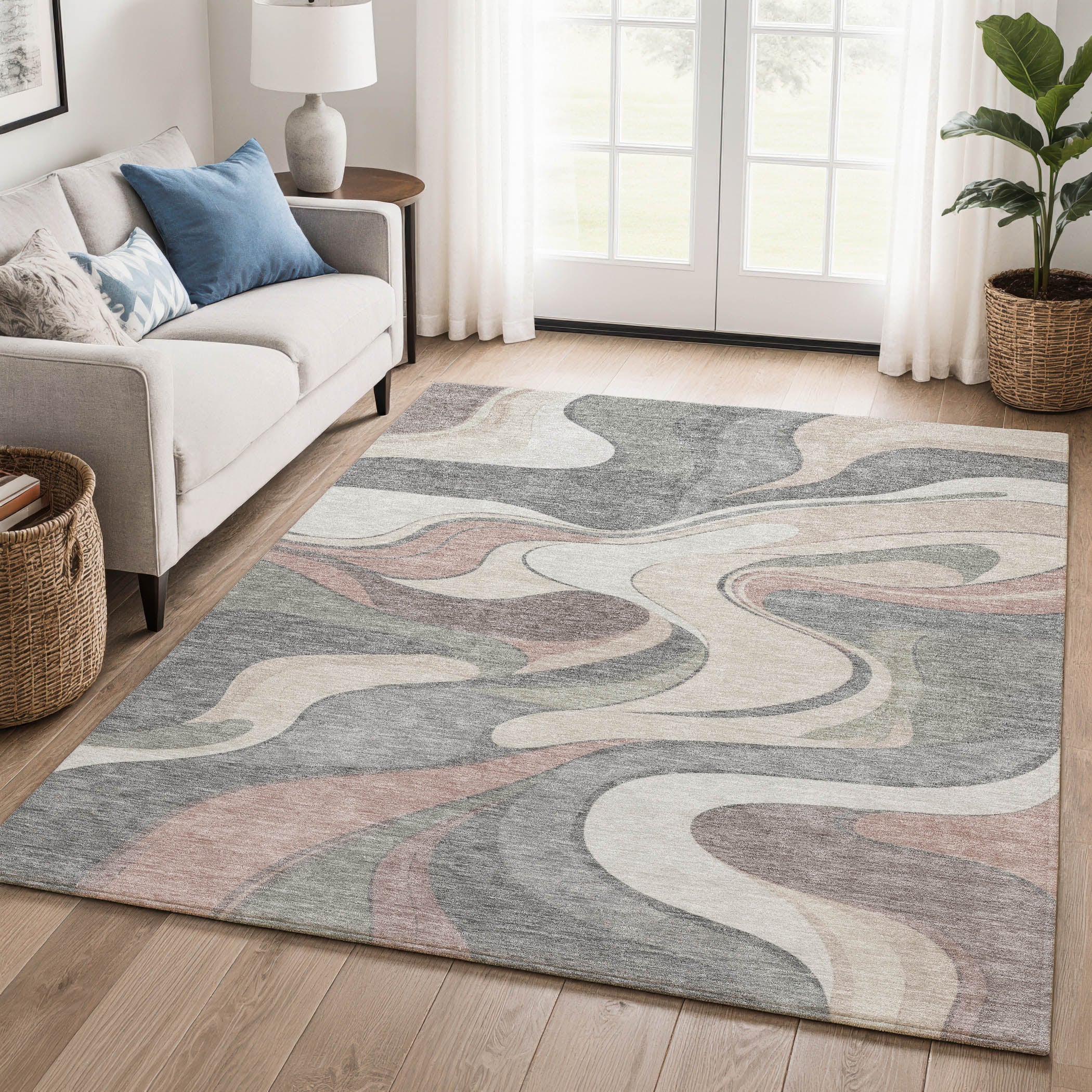 Reykjavik Machine Washable Transitional Beige Brown Rug 2'6" x 3'10" #shape_Rectangle