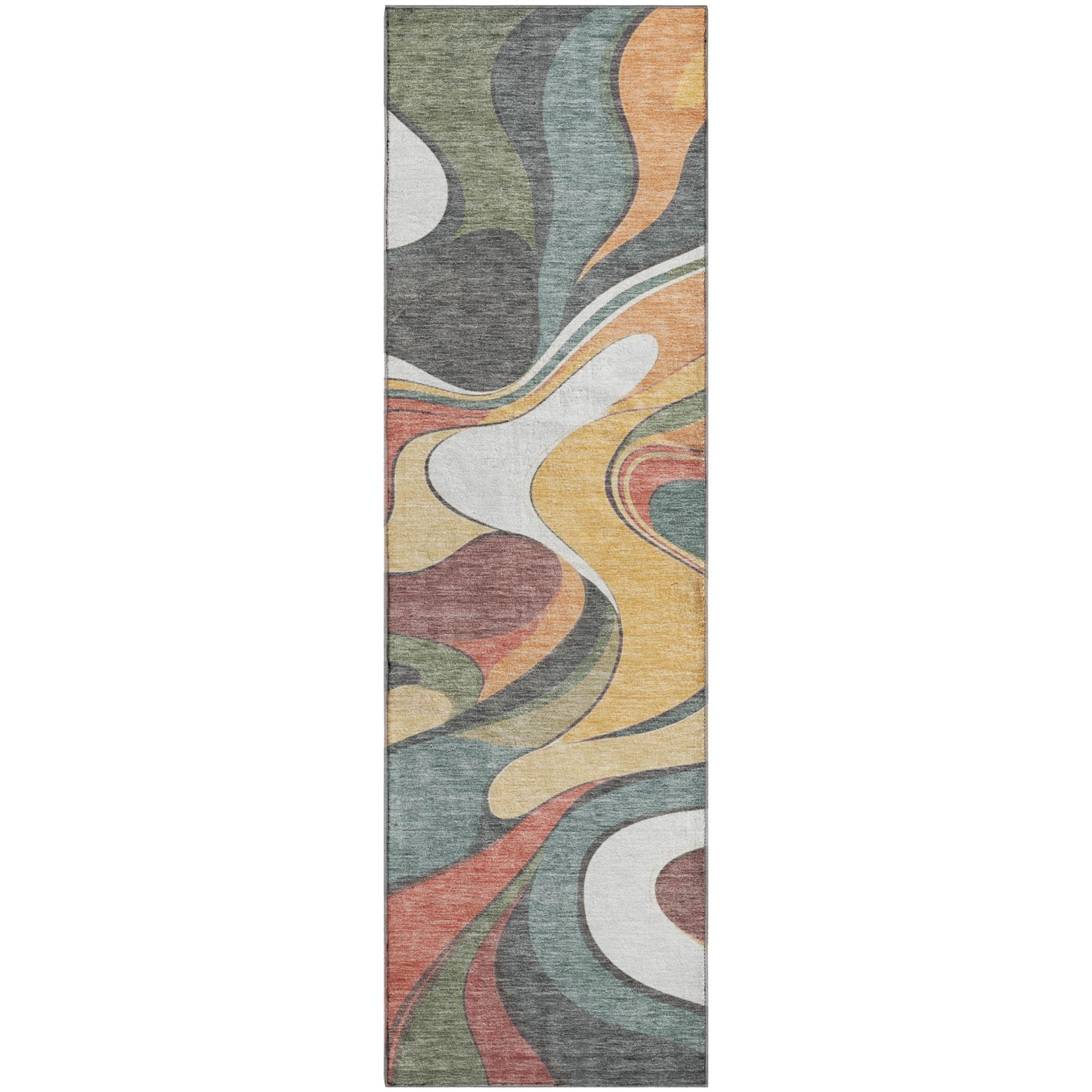 Reykjavik Machine Washable Transitional Gold Rug 2'3" x 7'6" #shape_Runner
