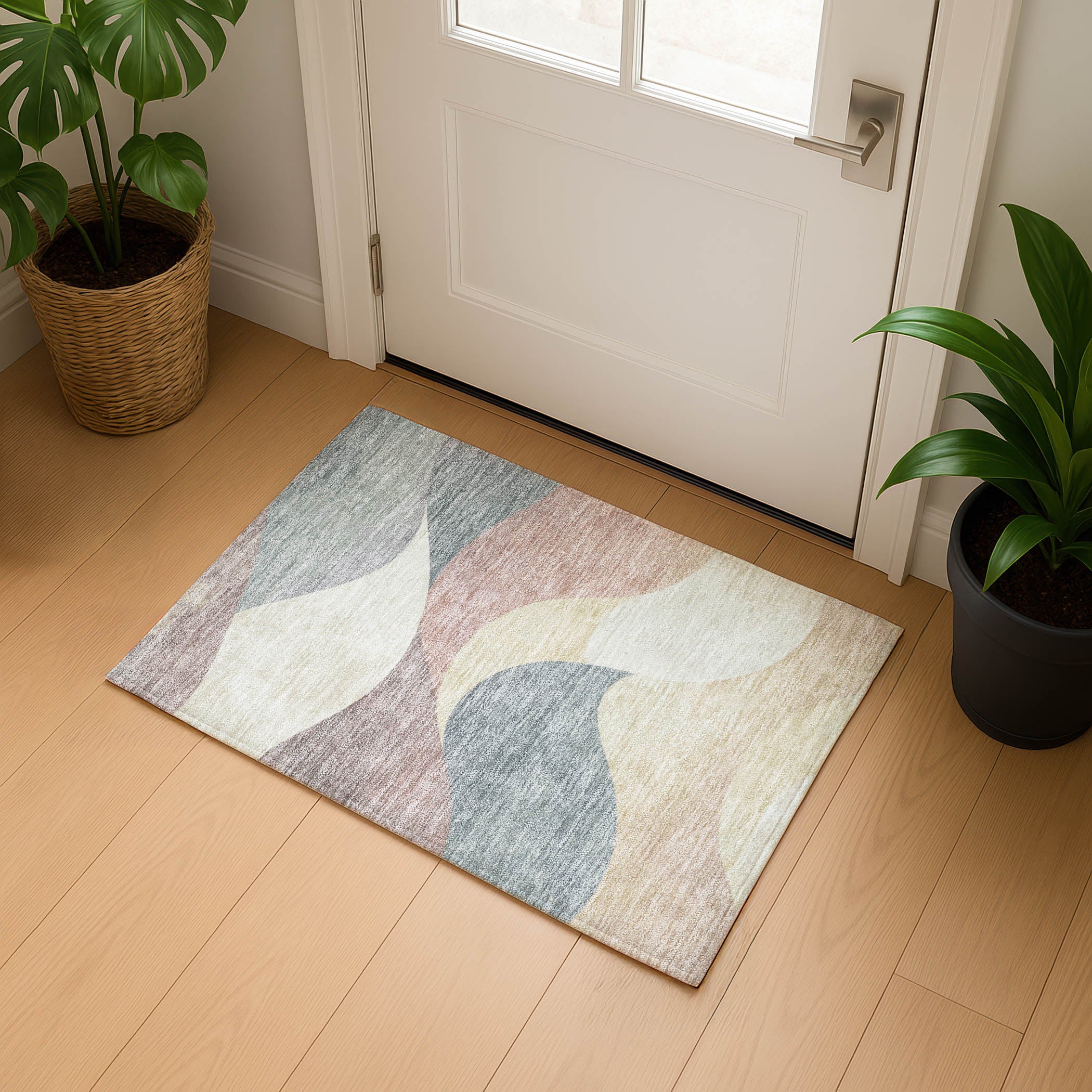 Cusco Machine Washable Transitional Beige Brown Rug 1'8" x 2'6" #shape_Rectangle