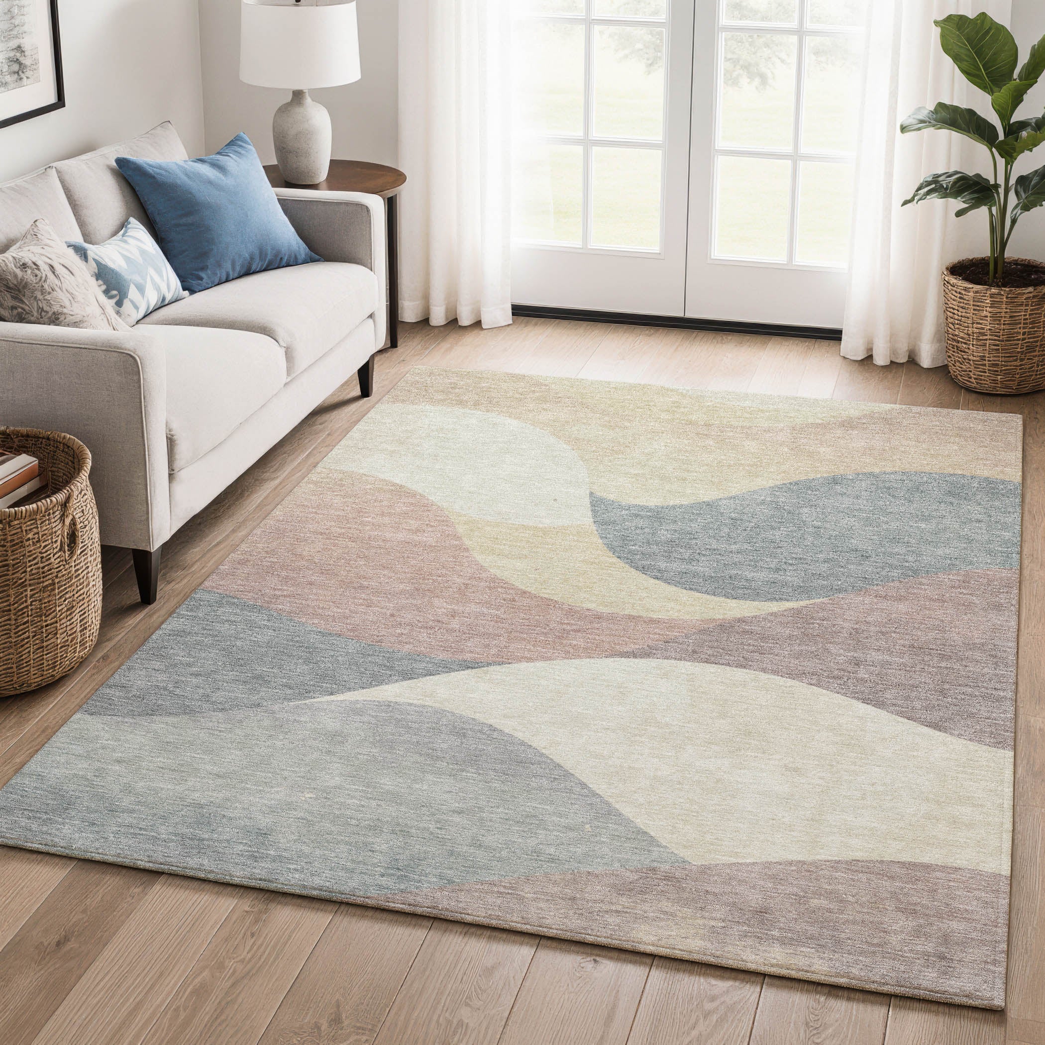 Cusco Machine Washable Transitional Beige Brown Rug 2'6" x 3'10" #shape_Rectangle