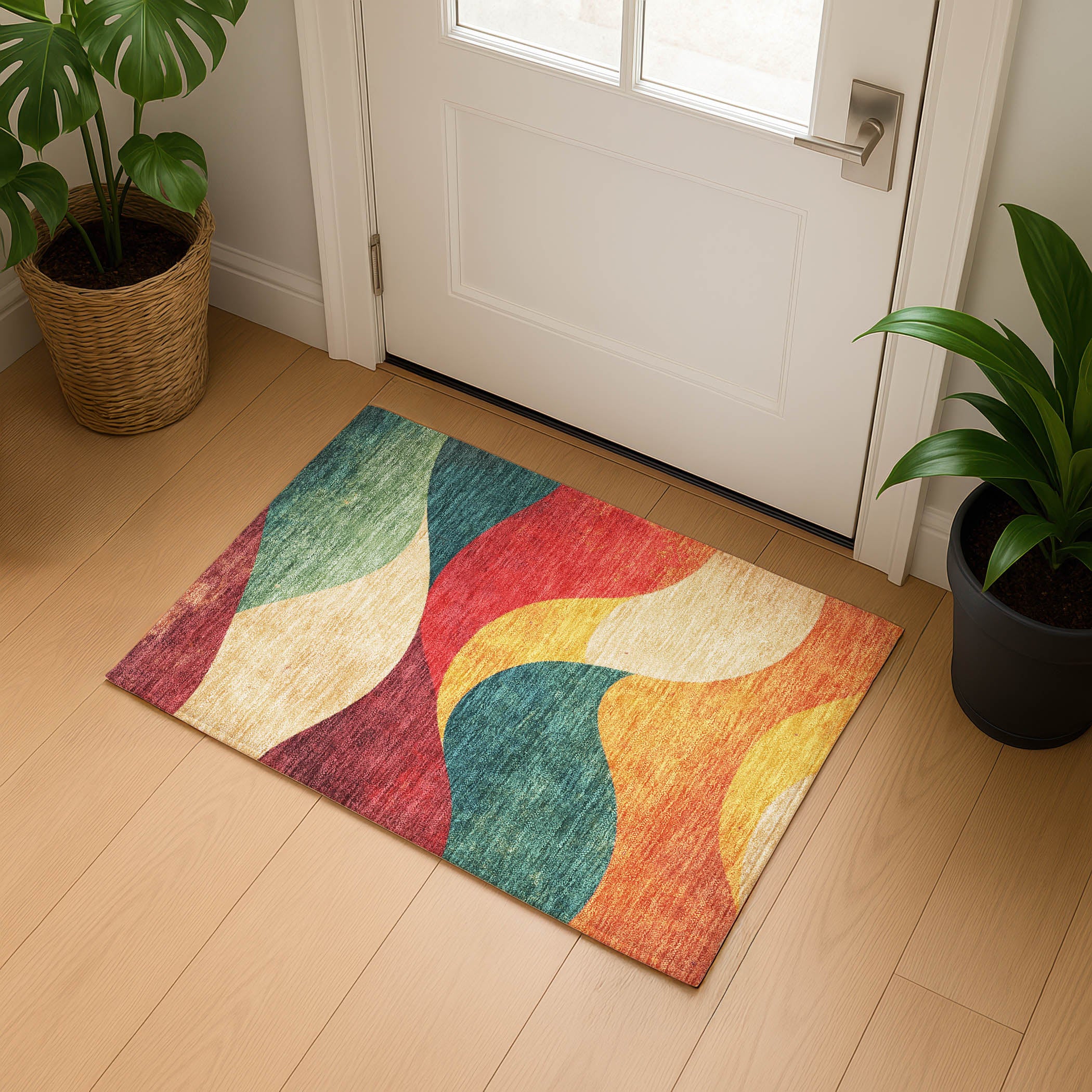 Cusco Machine Washable Transitional Orange Rug 1'8" x 2'6" #shape_Rectangle