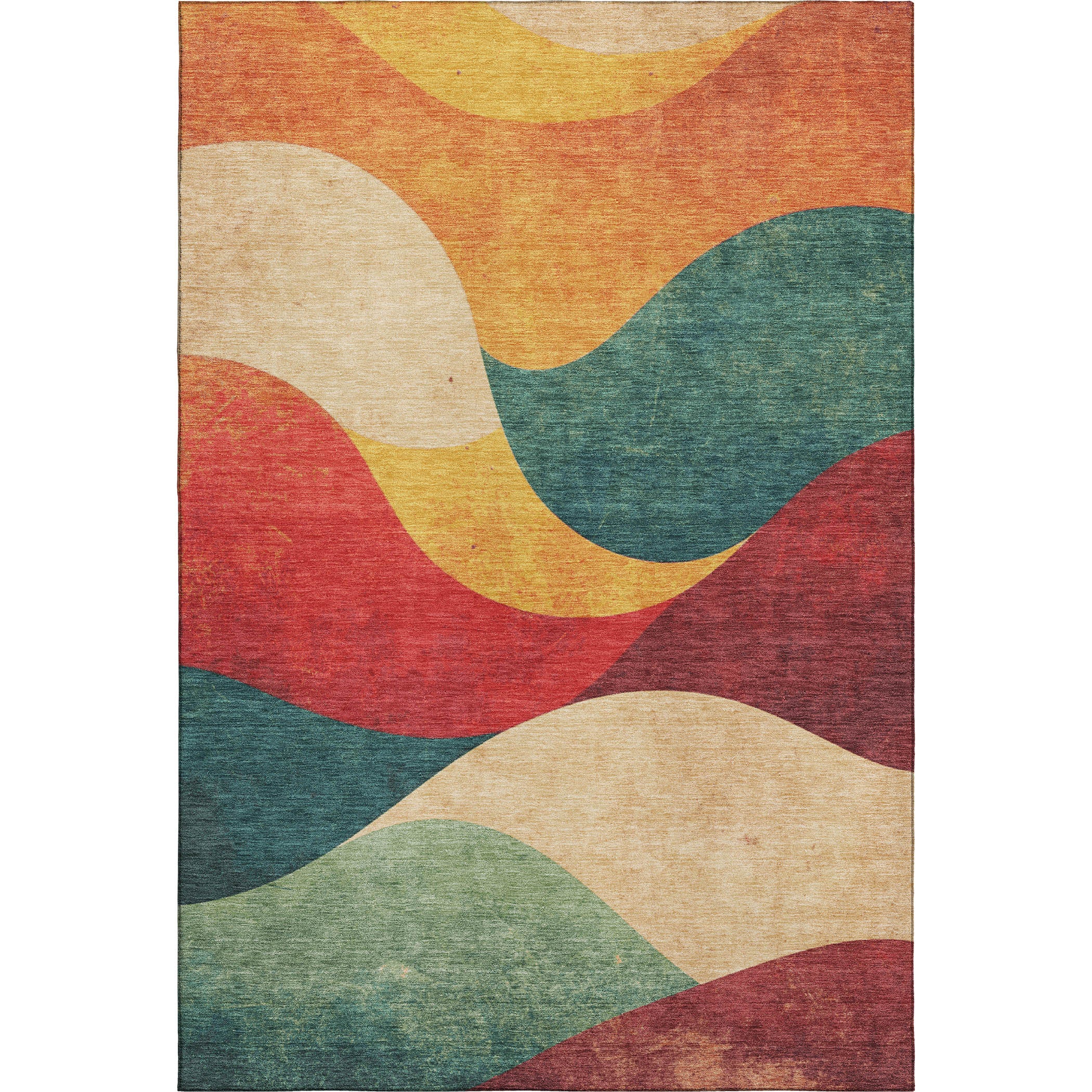 Cusco Machine Washable Transitional Orange Rug 2'6" x 3'10" #shape_Rectangle