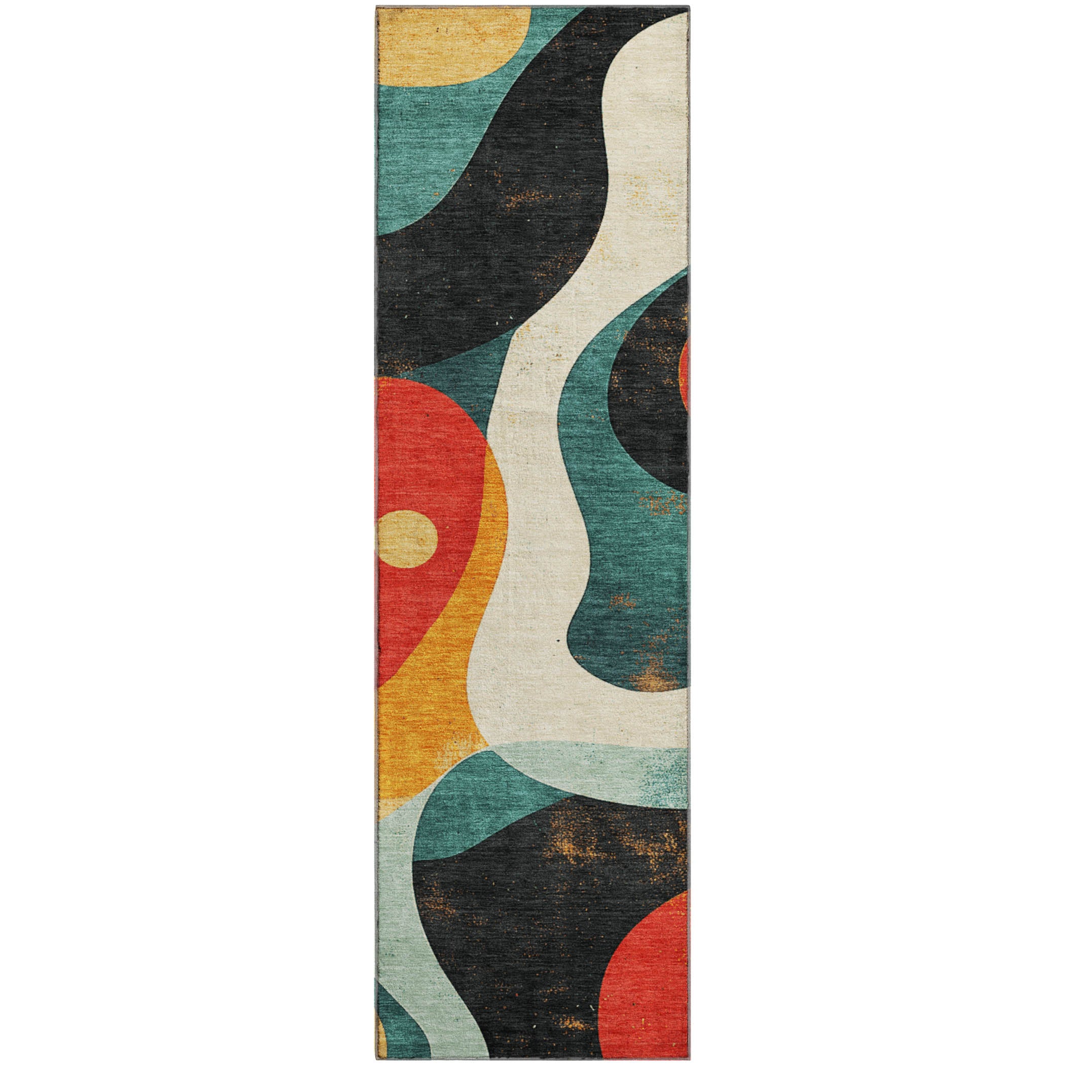 Tallinn Machine Washable Transitional Red Rug 2'3" x 7'6" #shape_Runner