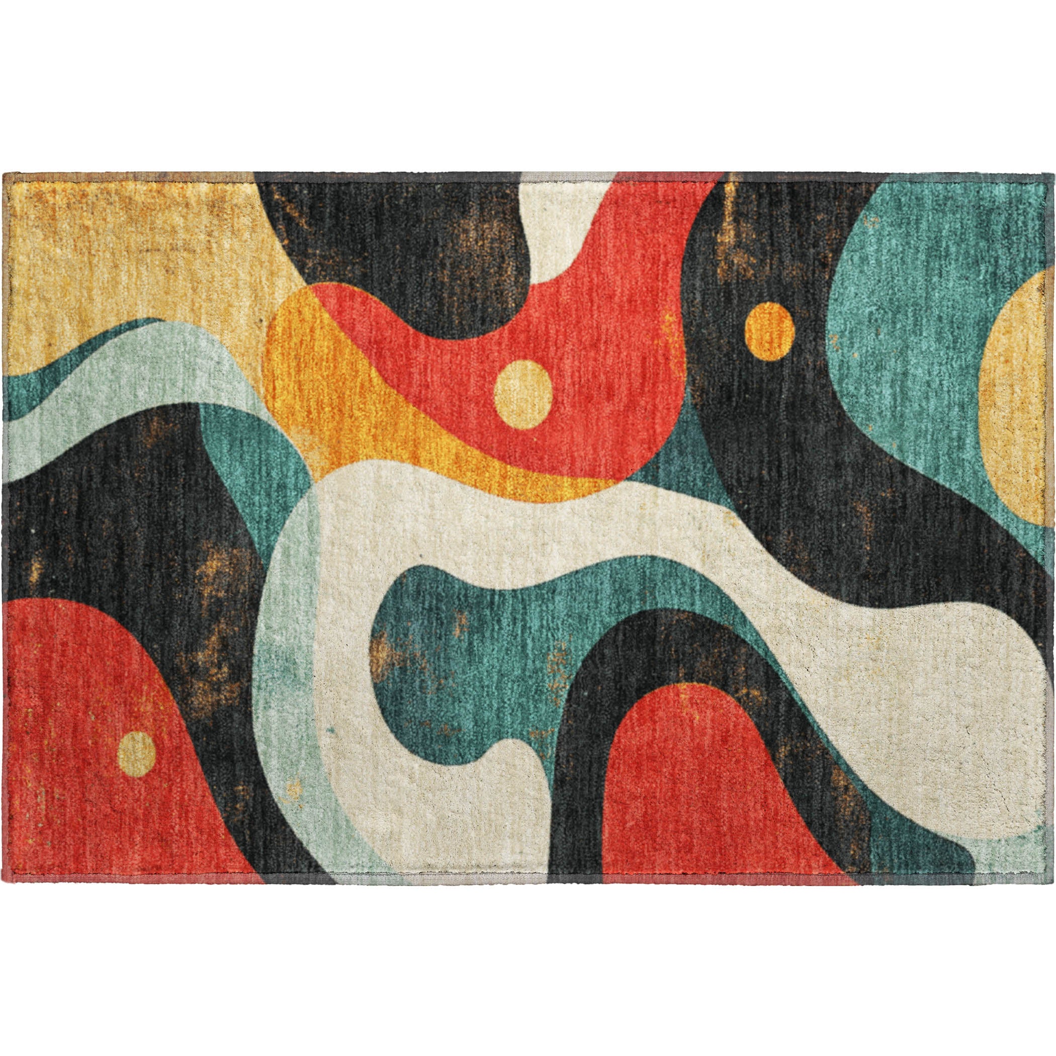 Tallinn Machine Washable Transitional Red Rug 1'8" x 2'6" #shape_Rectangle