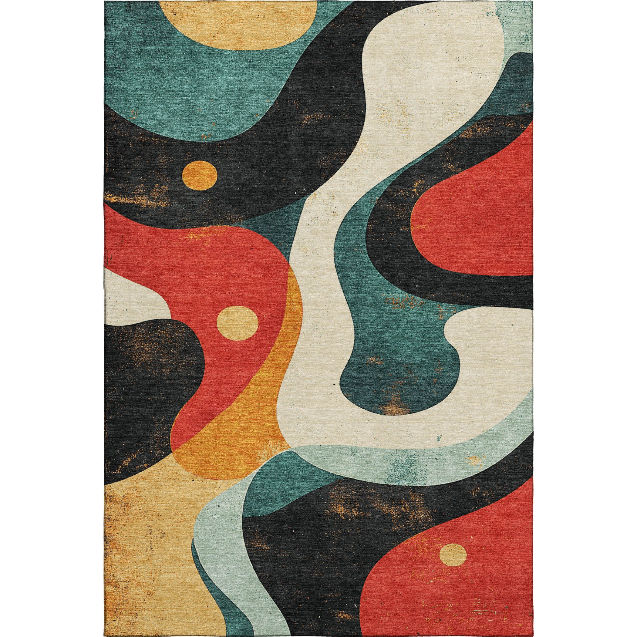 Tallinn Machine Washable Transitional Red Rug 2'6" x 3'10" #shape_Rectangle