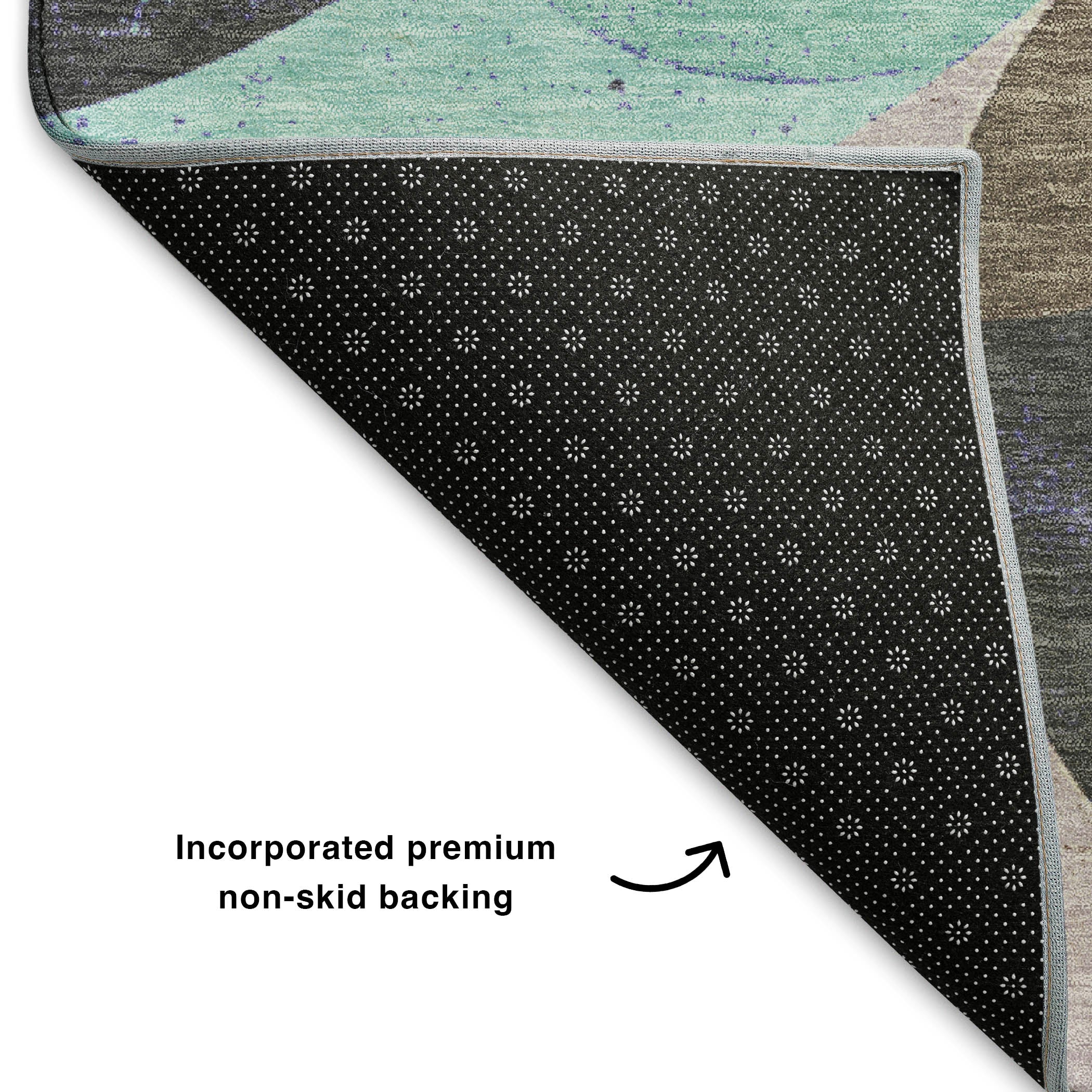 Tallinn Machine Washable Transitional Teal Rug 1'8" x 2'6" #shape_Rectangle