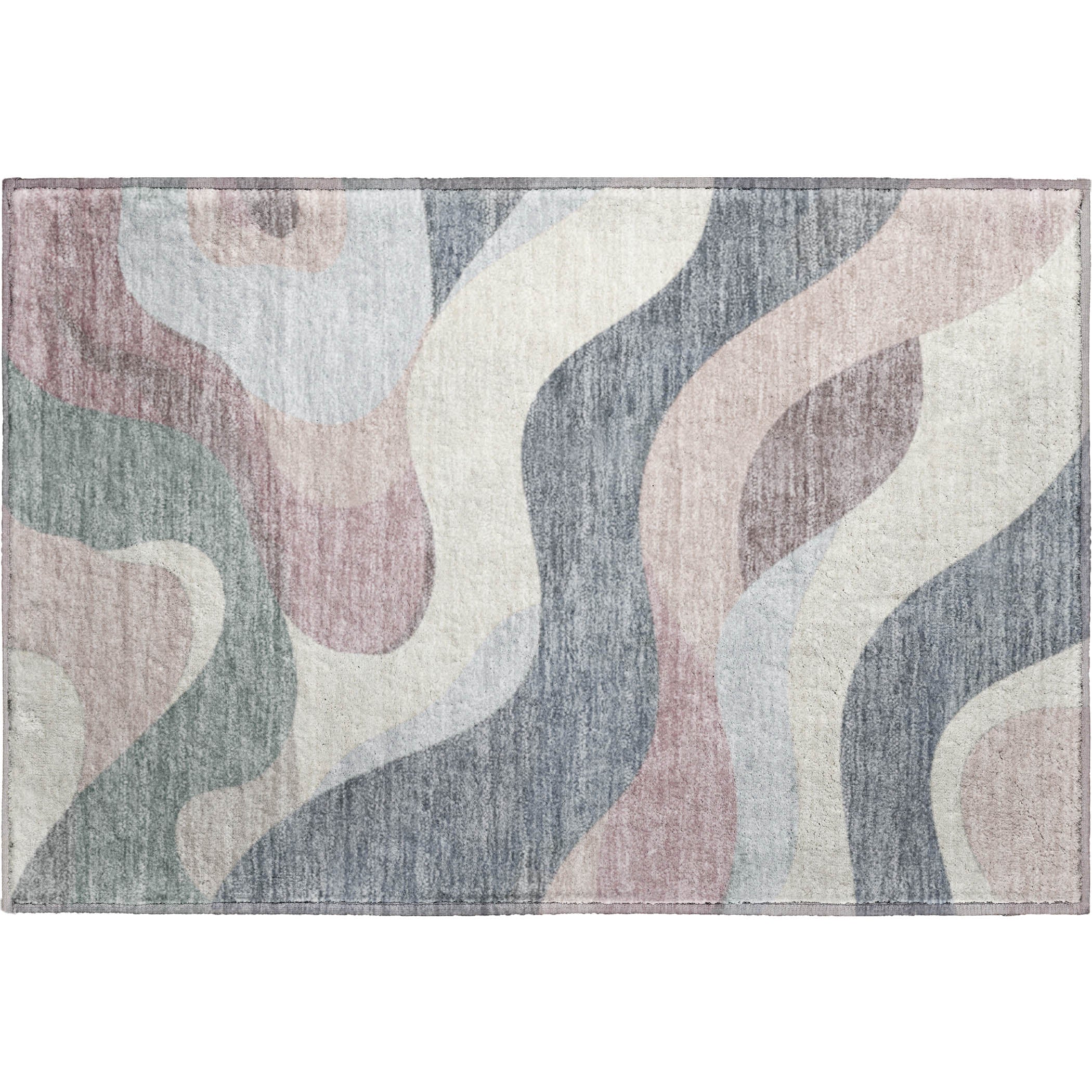 Reykjavik Machine Washable Transitional Blush Pink Rug 1'8" x 2'6" #shape_Rectangle