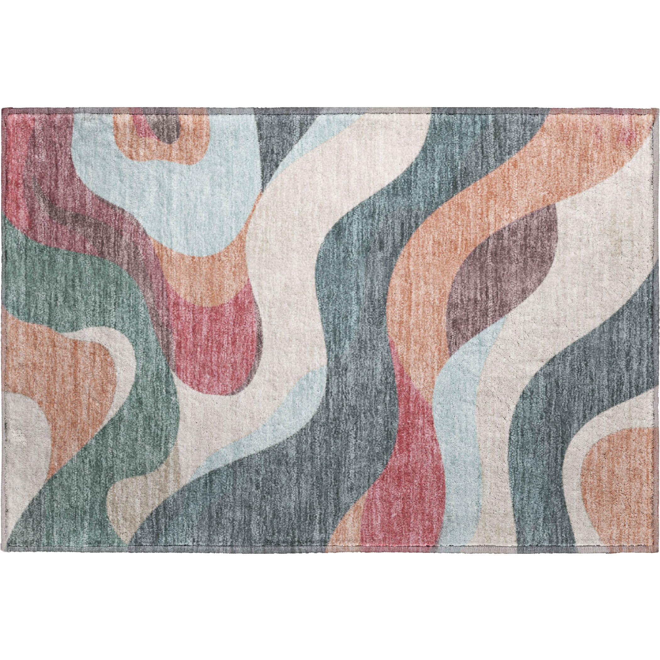 Reykjavik Machine Washable Transitional Coral Orange Rug 1'8" x 2'6" #shape_Rectangle