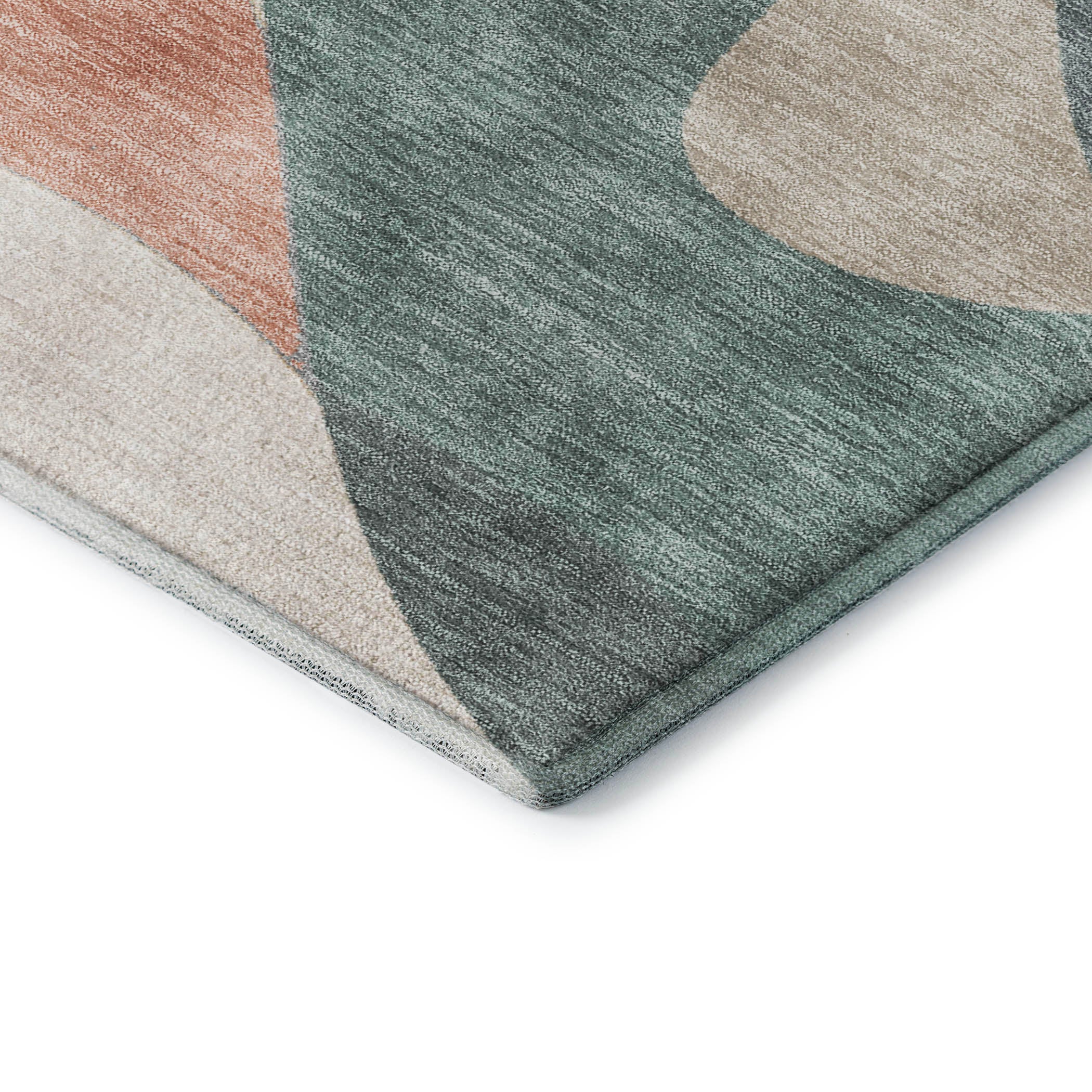 Reykjavik Machine Washable Transitional Coral Orange Rug 1'8" x 2'6" #shape_Rectangle