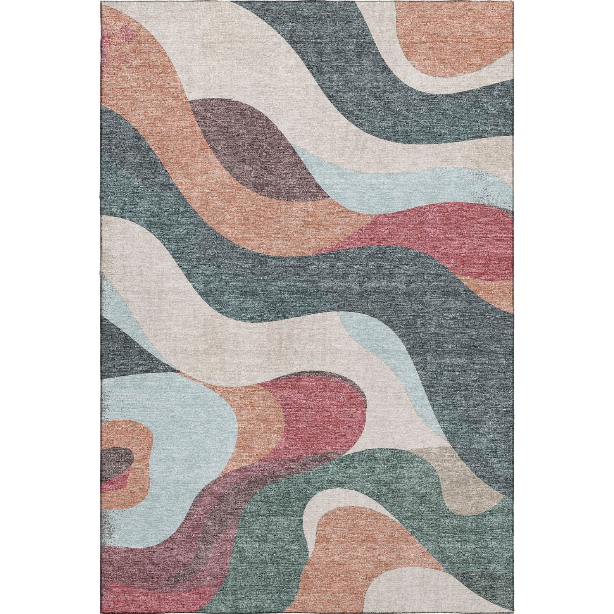 Reykjavik Machine Washable Transitional Coral Orange Rug 2'6" x 3'10" #shape_Rectangle