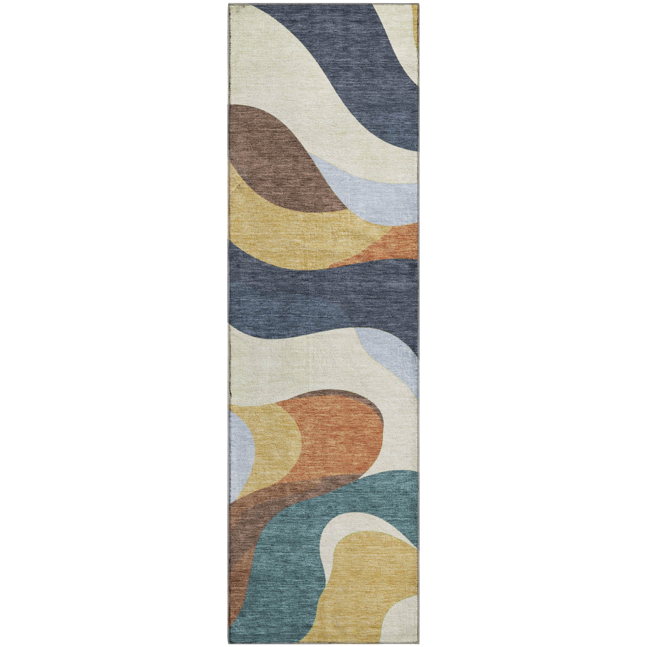 Reykjavik Machine Washable Transitional Gold Rug 2'3" x 7'6" #shape_Runner