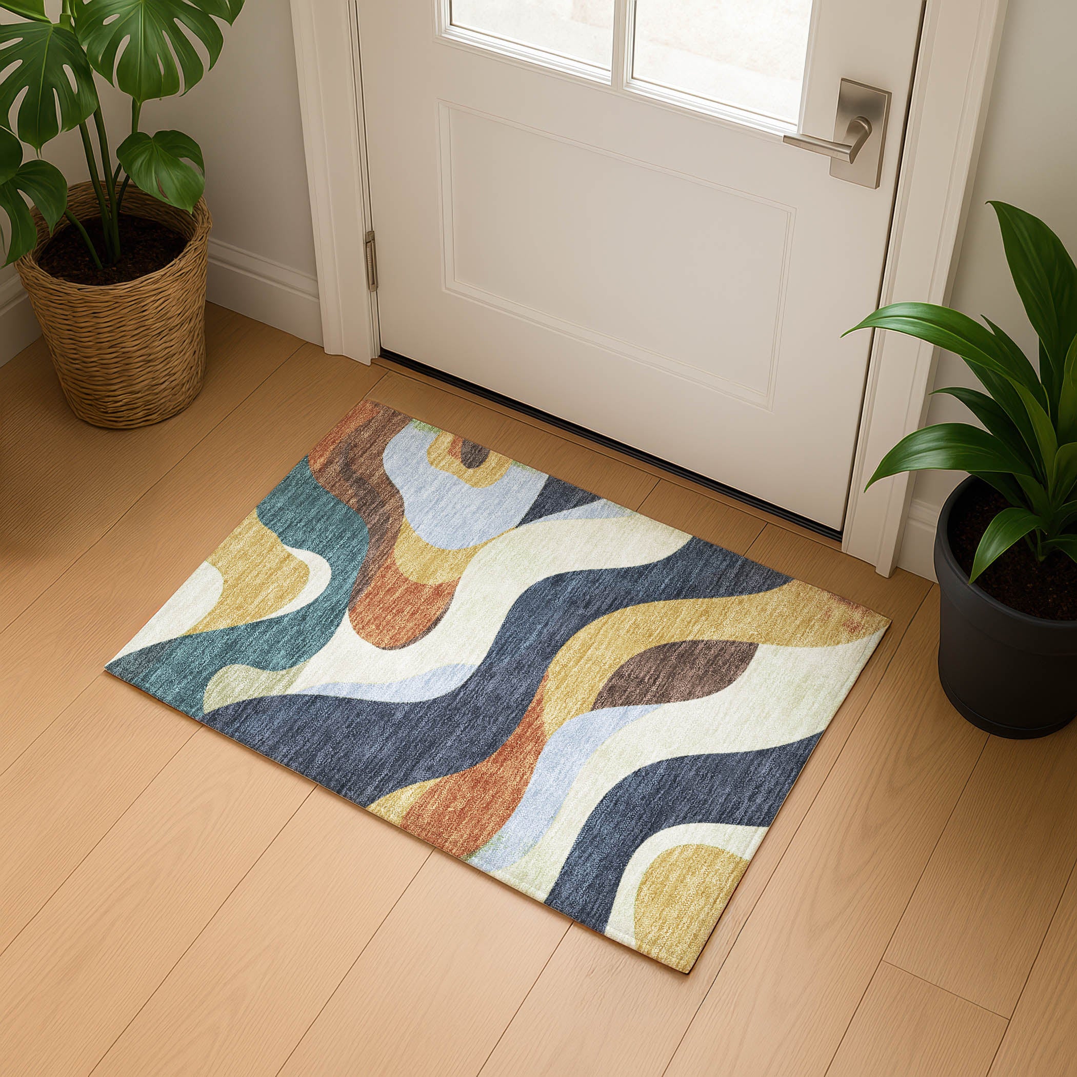 Reykjavik Machine Washable Transitional Gold Rug 1'8" x 2'6" #shape_Rectangle