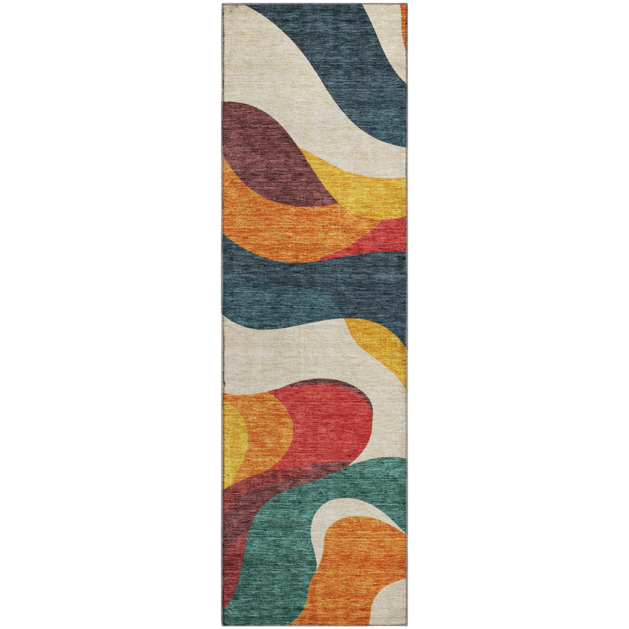 Reykjavik Machine Washable Transitional Orange Rug 2'3" x 7'6" #shape_Runner